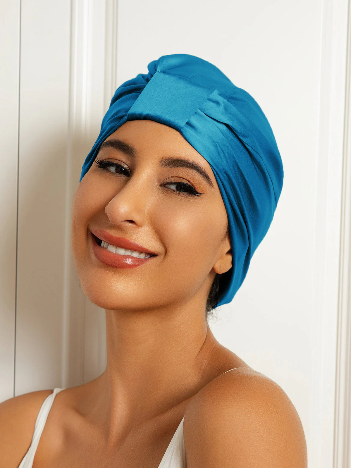 100% Silke Dobbeltlags Natteturban Sovehætte - Image 21