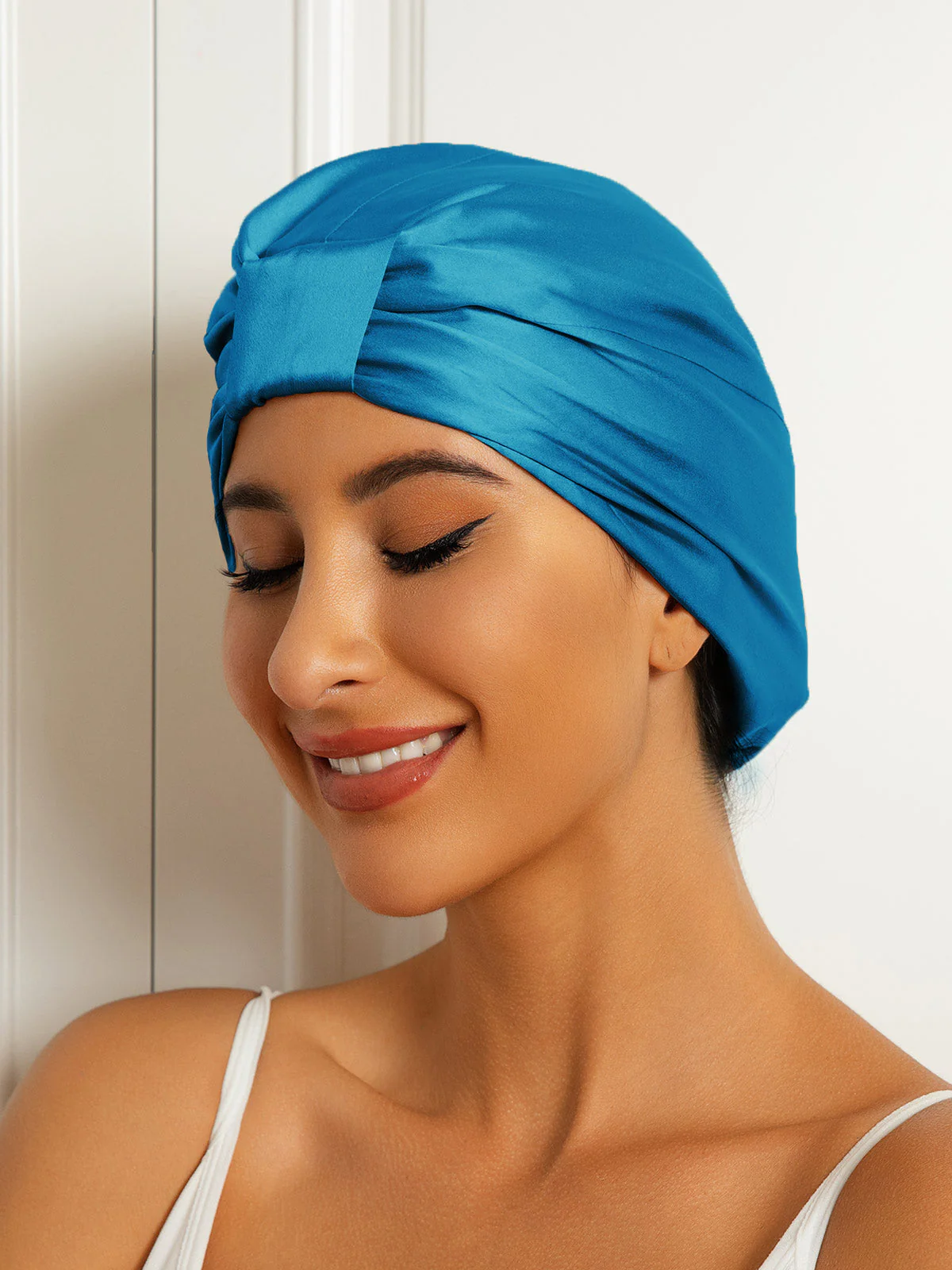 100% Silke Dobbeltlags Natteturban Sovehætte - Image 22