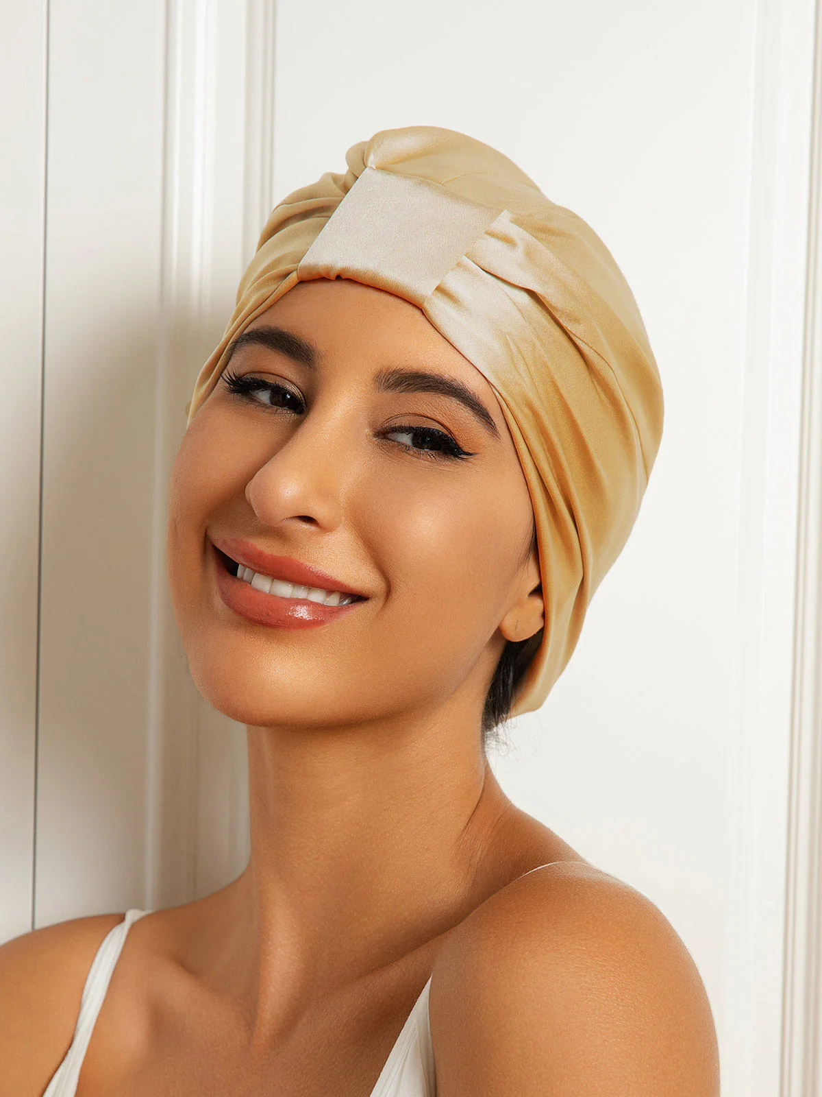 100% Silke Dobbeltlags Natteturban Sovehætte - Image 31