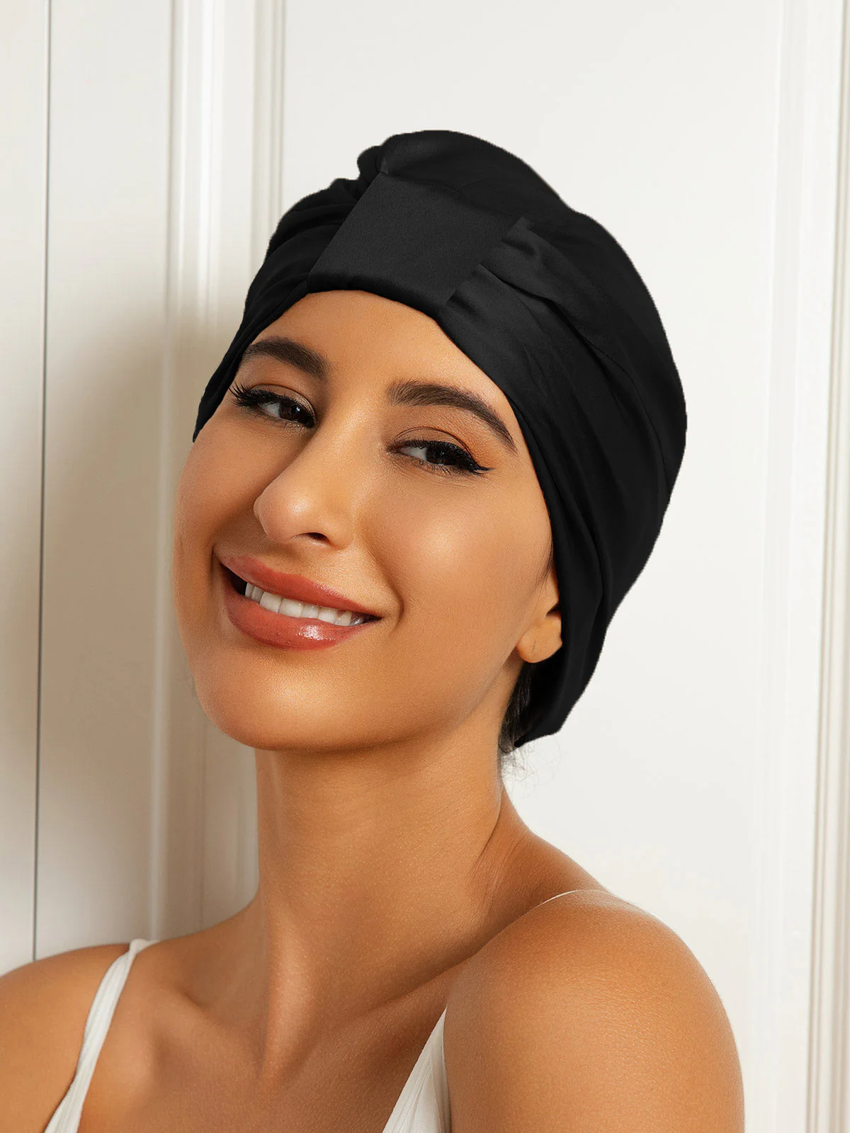 100% Silke Dobbeltlags Natteturban Sovehætte - Image 6