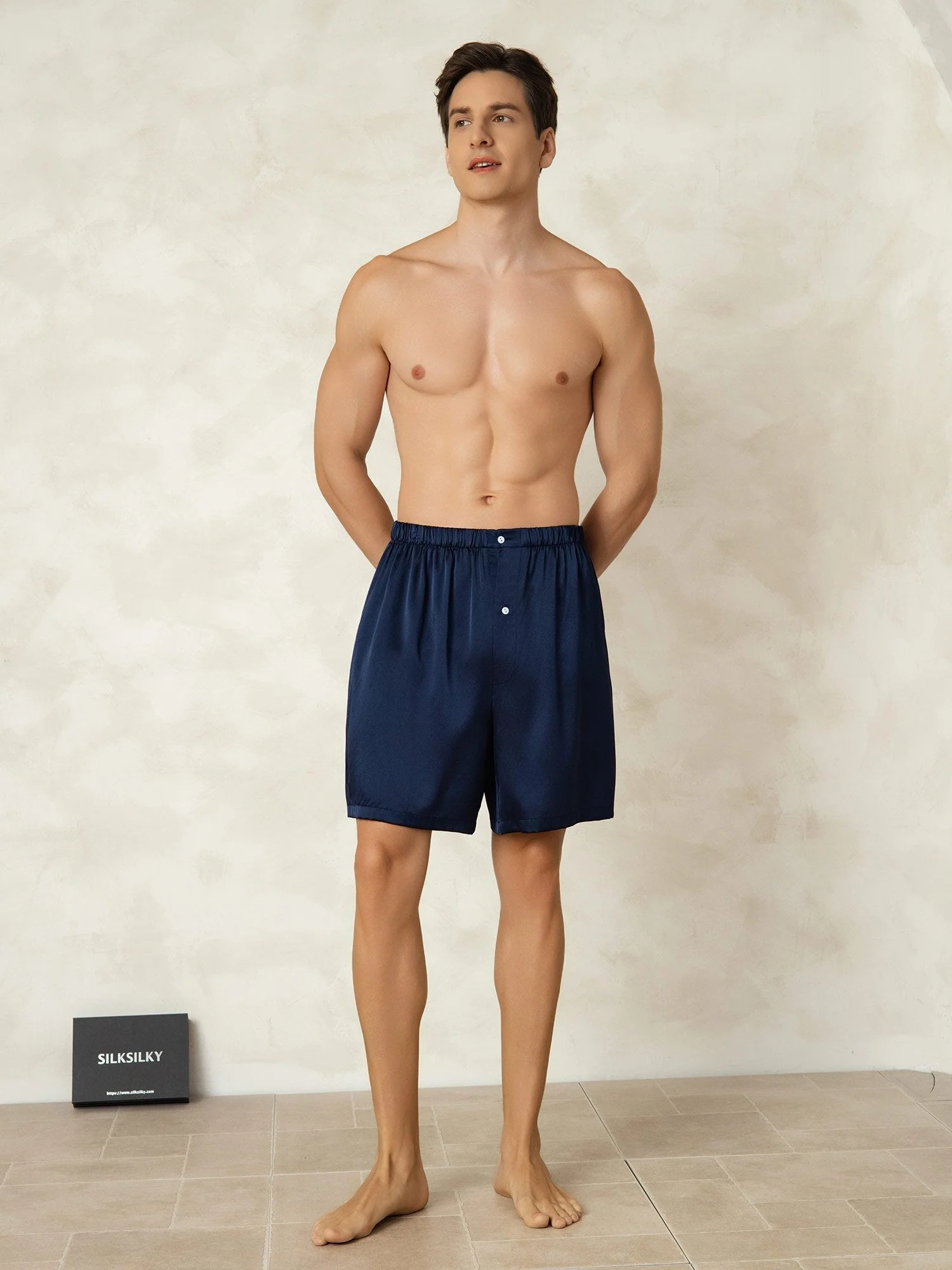 Ren Silke Elastisk Talje Soveshorts Til Mænd - Image 9