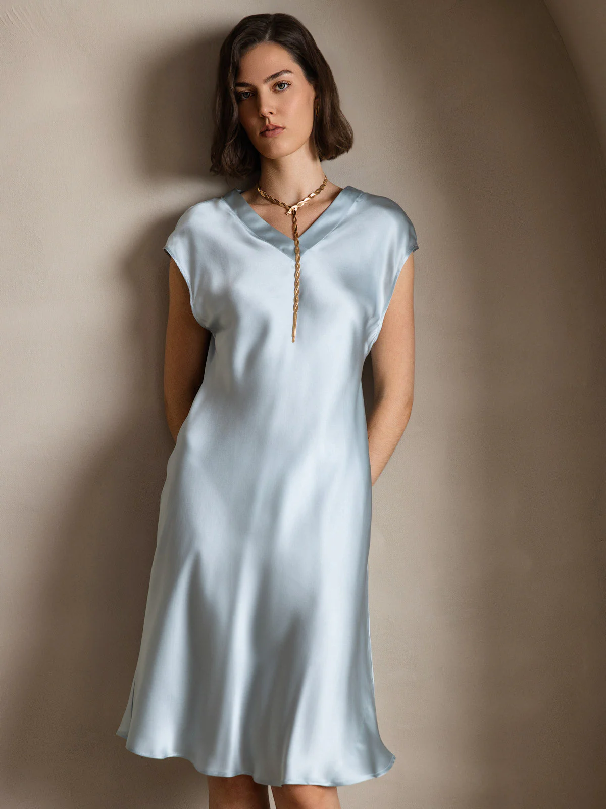 Ren Silke Elegant Cap Sleeve Korte - Image 21