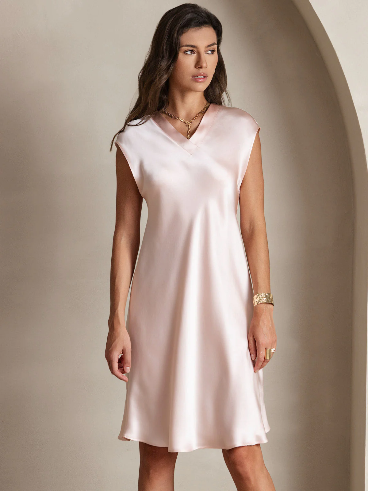 Ren Silke Elegant Cap Sleeve Korte - Image 6