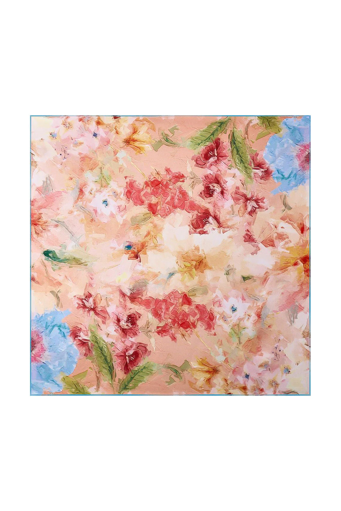 Pure Silk Floral Bliss Square Scarf - Størrelse 53x53cm