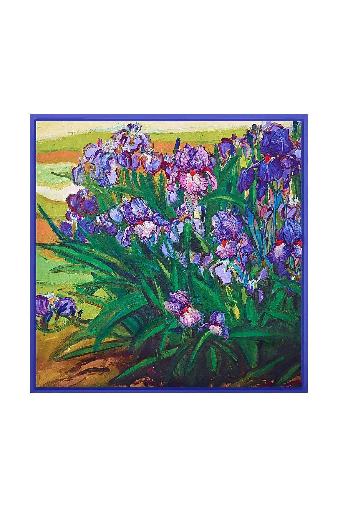 Pure Silk Blomster Olie Maleri Firkantet Tørklæde - Størrelse 53x53cm