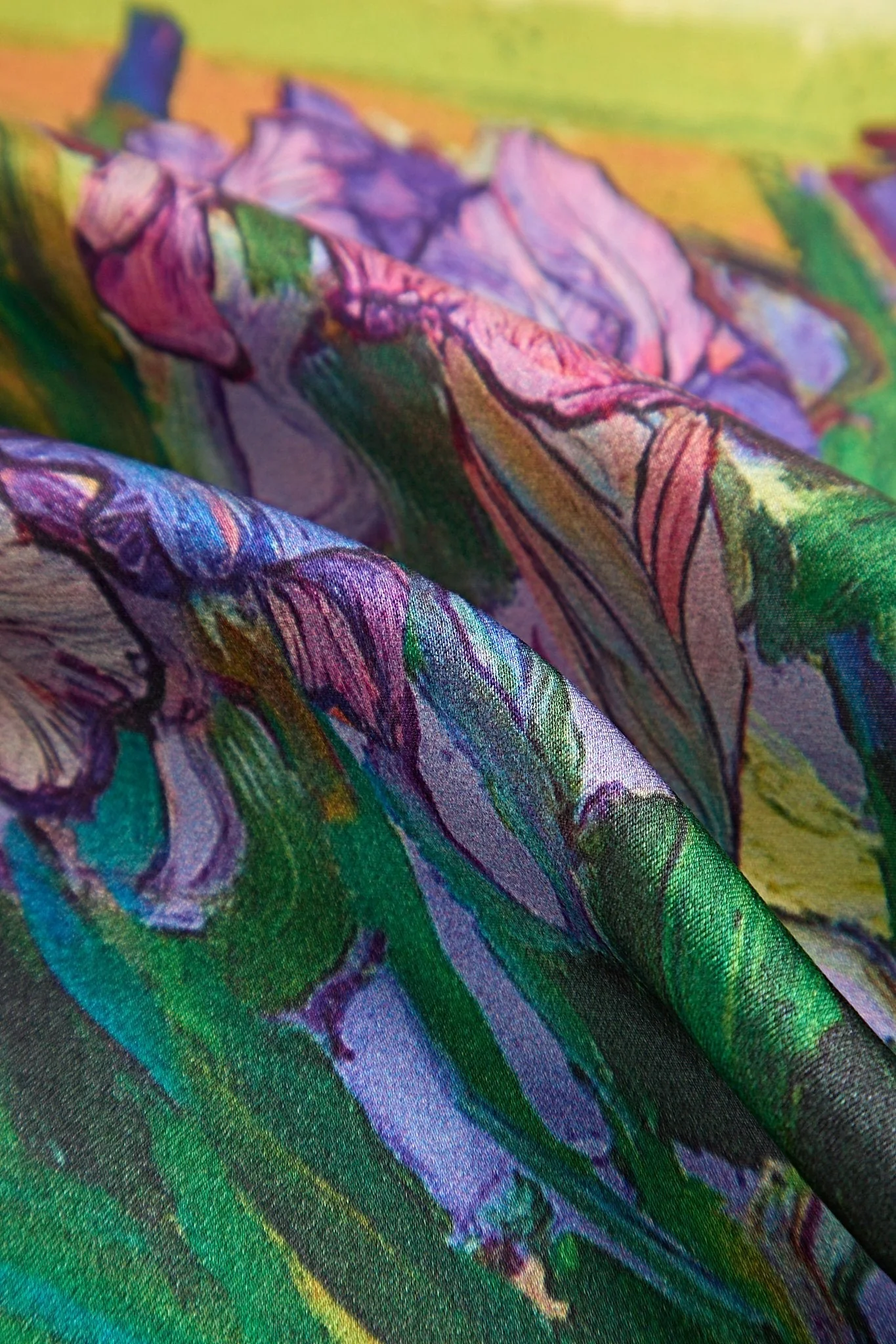 Pure Silk Blomster Olie Maleri Firkantet Tørklæde - Størrelse 53x53cm - Image 5