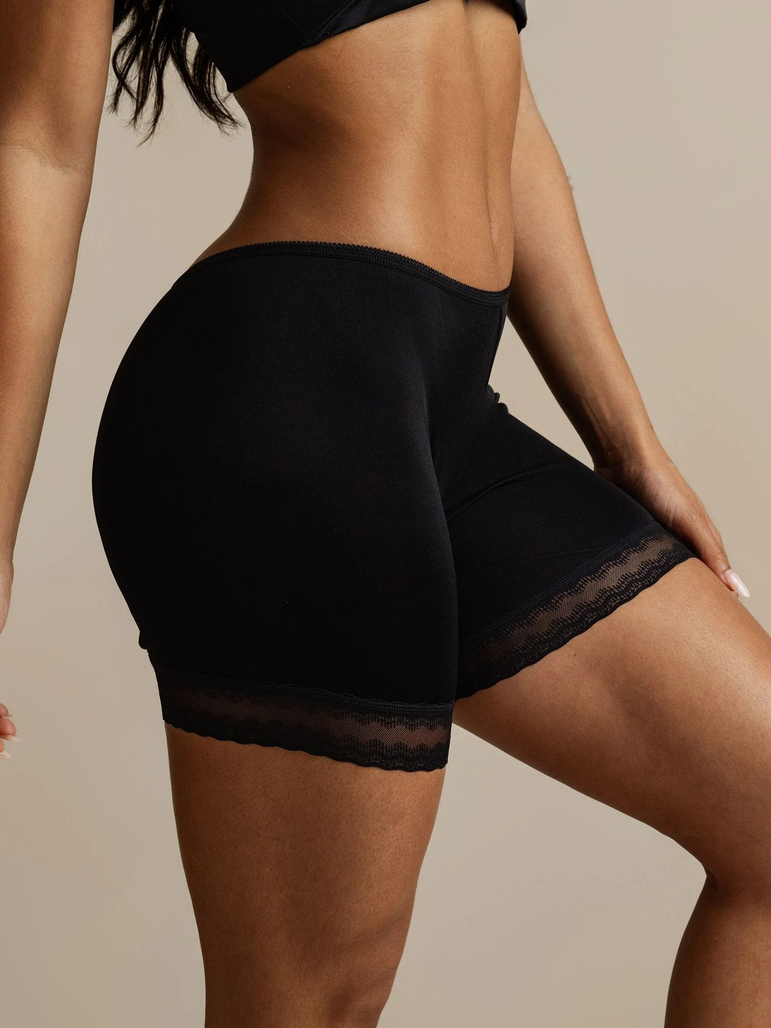 Ren Silke Blonder Kant Anti-Gnidning Shorts