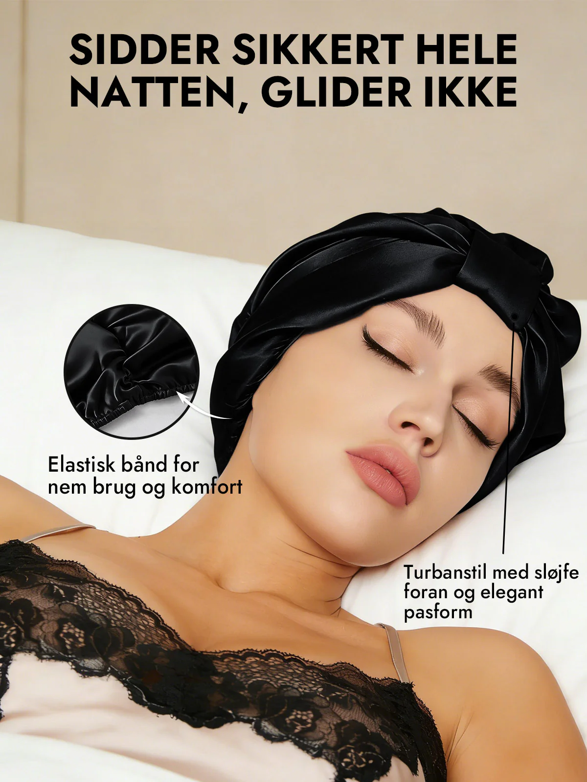 100% Silke NatTurban Sovehætte - Image 10