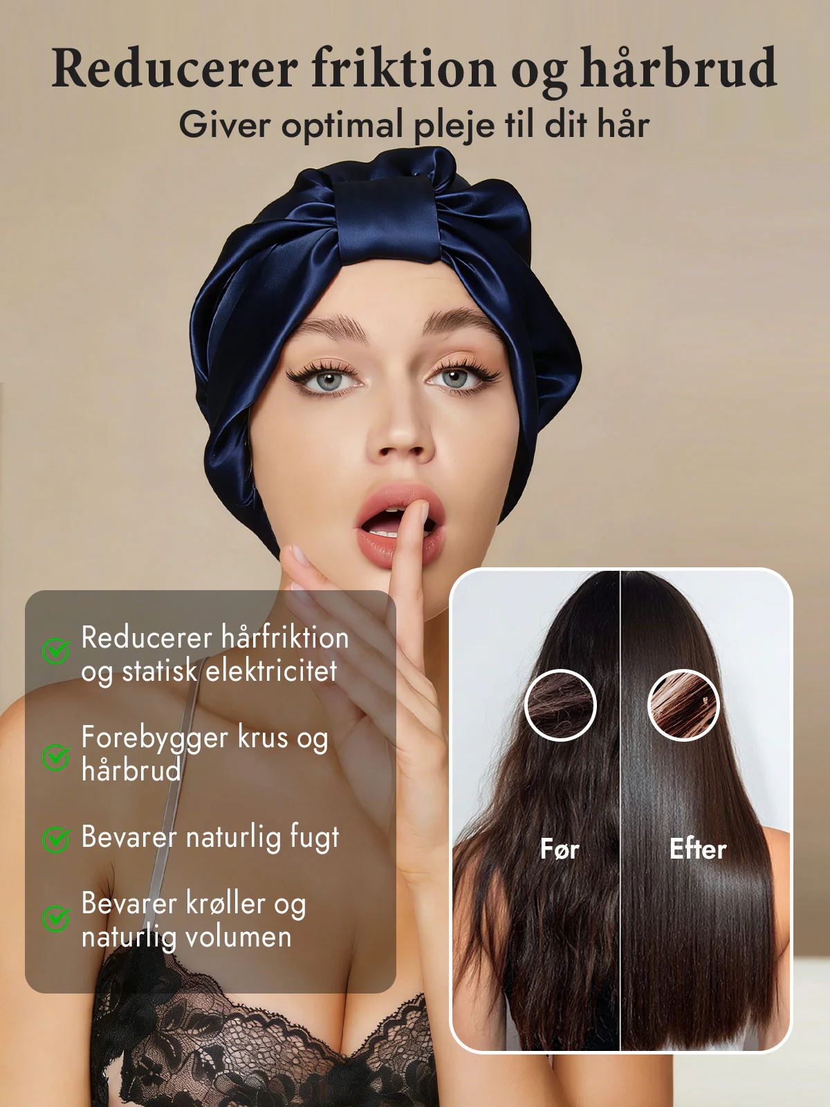 100% Silke NatTurban Sovehætte - Image 15