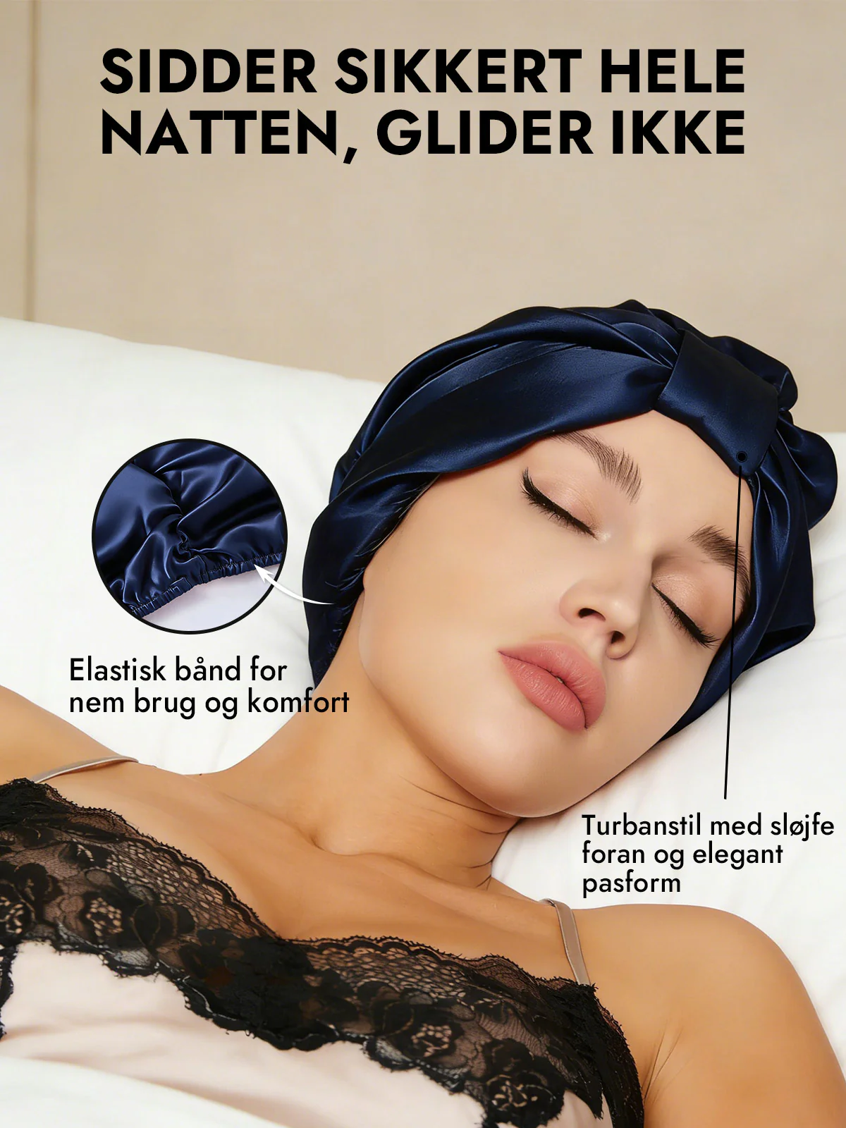 100% Silke NatTurban Sovehætte - Image 16