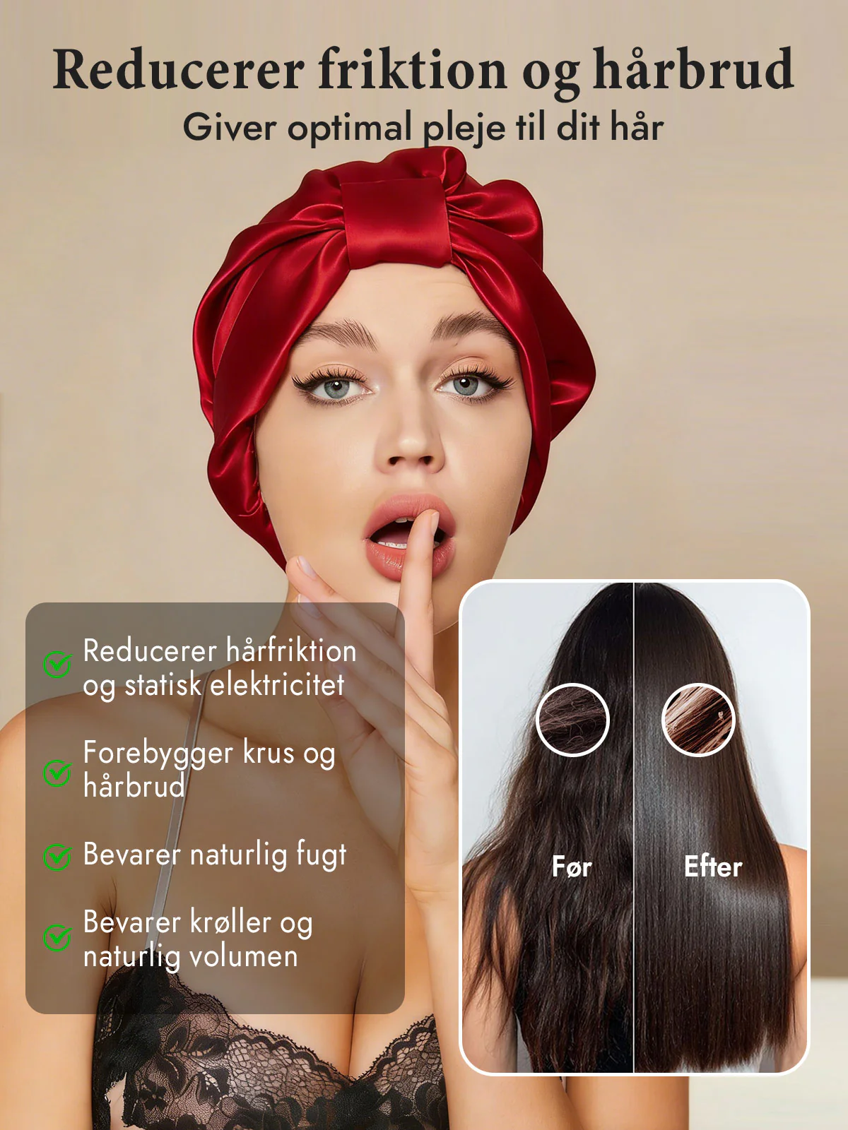 100% Silke NatTurban Sovehætte - Image 21