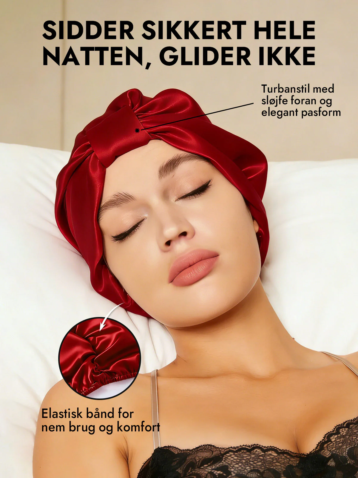 100% Silke NatTurban Sovehætte - Image 22