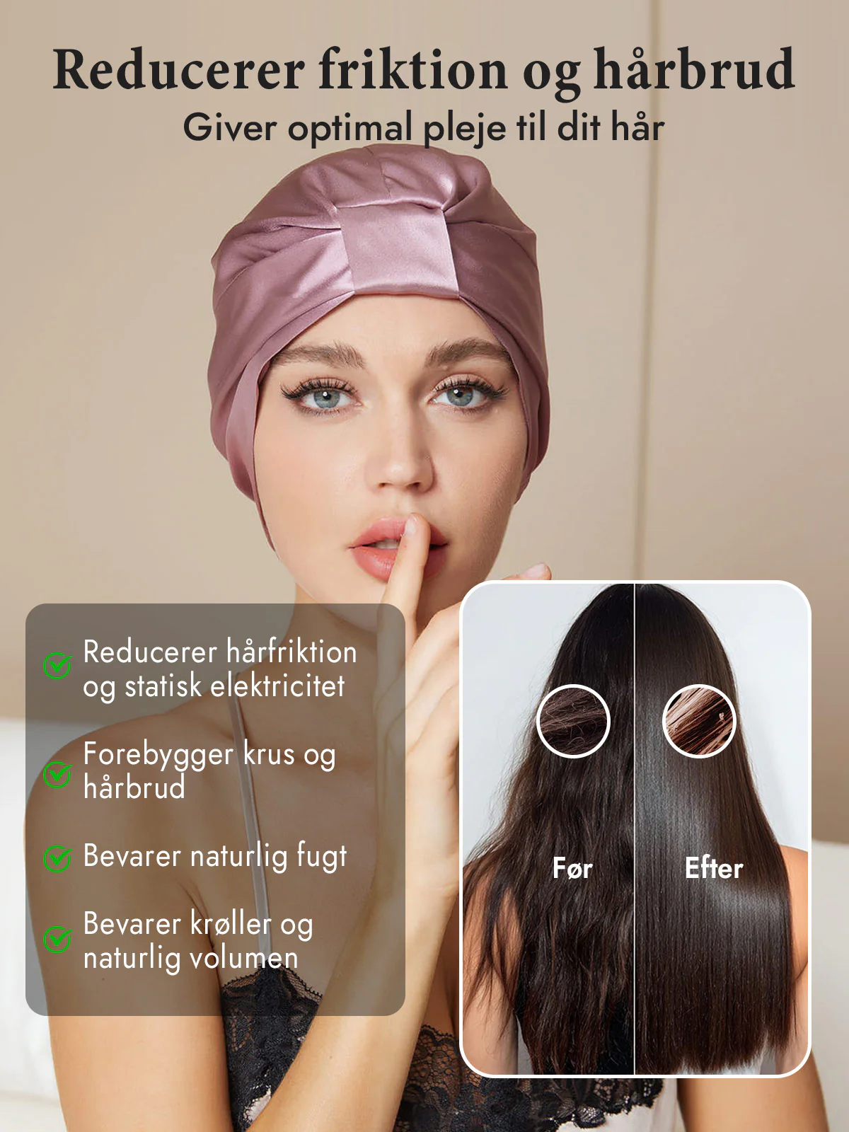 100% Silke NatTurban Sovehætte - Image 27