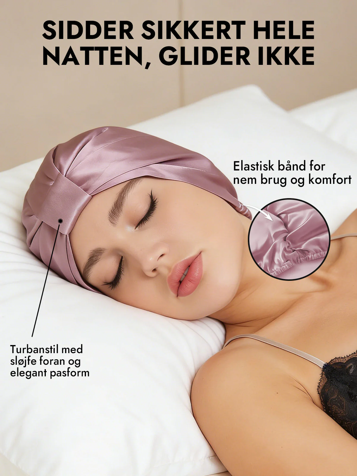 100% Silke NatTurban Sovehætte - Image 28
