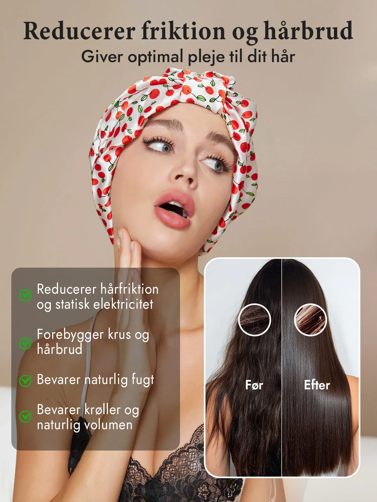 100% Silke NatTurban Sovehætte - Image 3