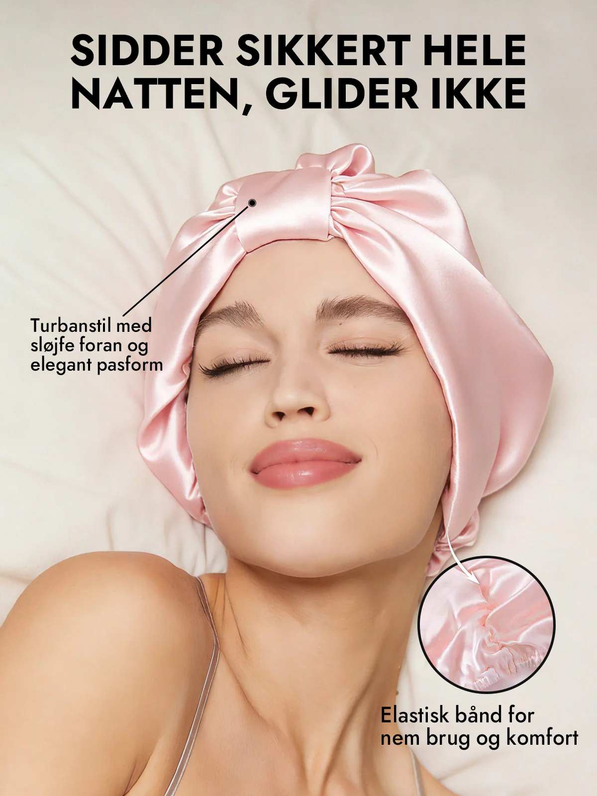 100% Silke NatTurban Sovehætte - Image 34