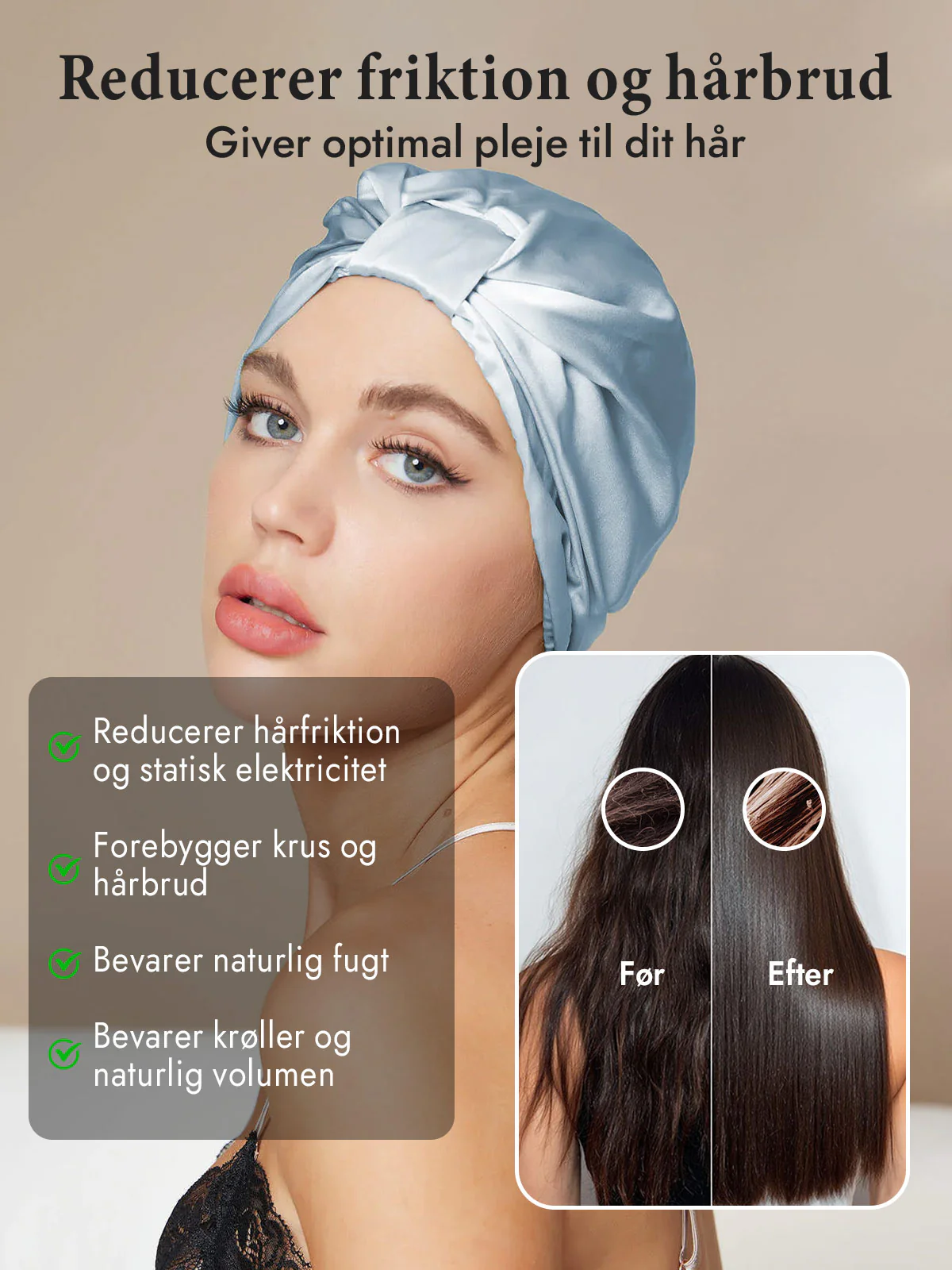100% Silke NatTurban Sovehætte - Image 39