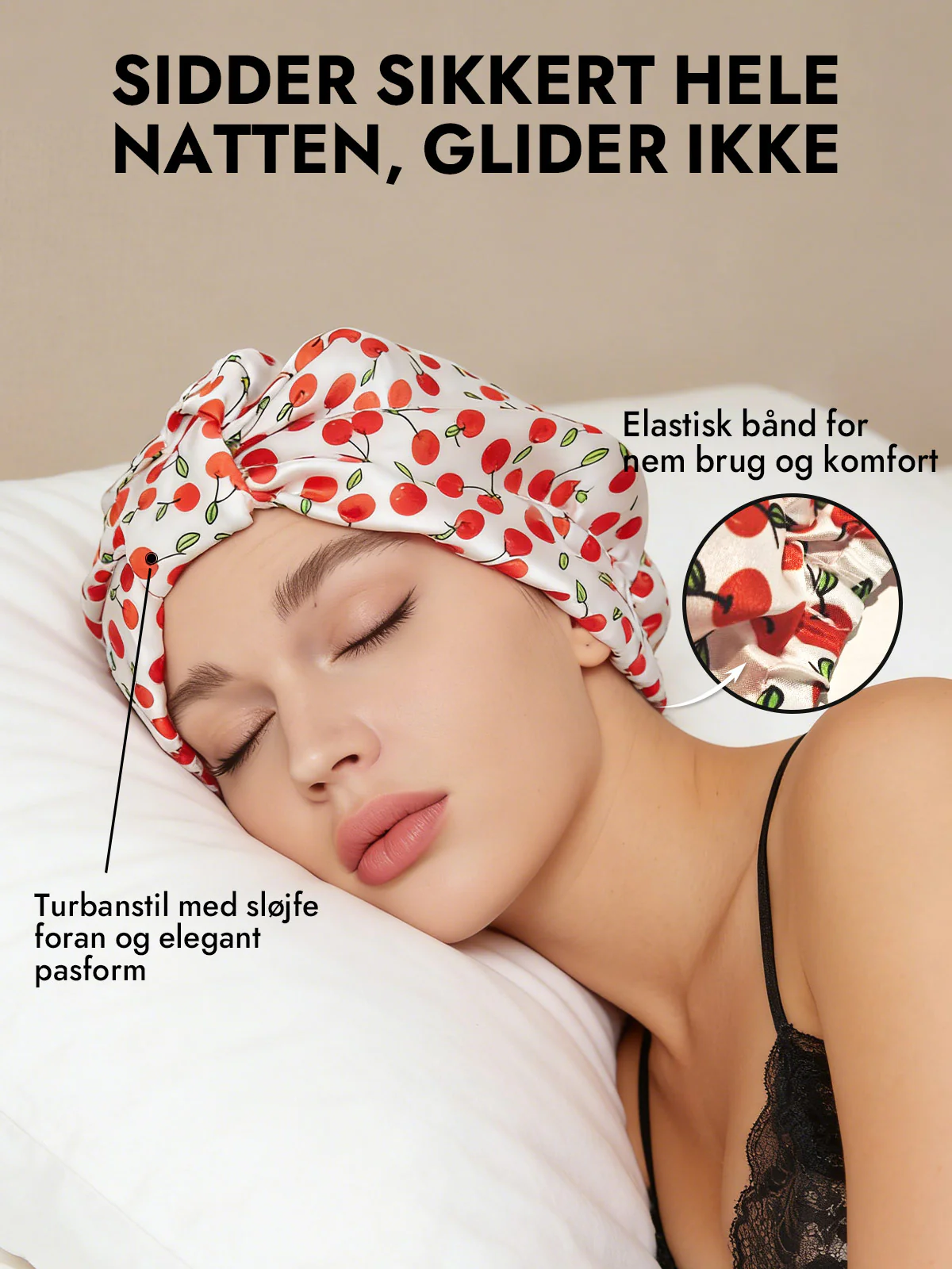 100% Silke NatTurban Sovehætte - Image 4