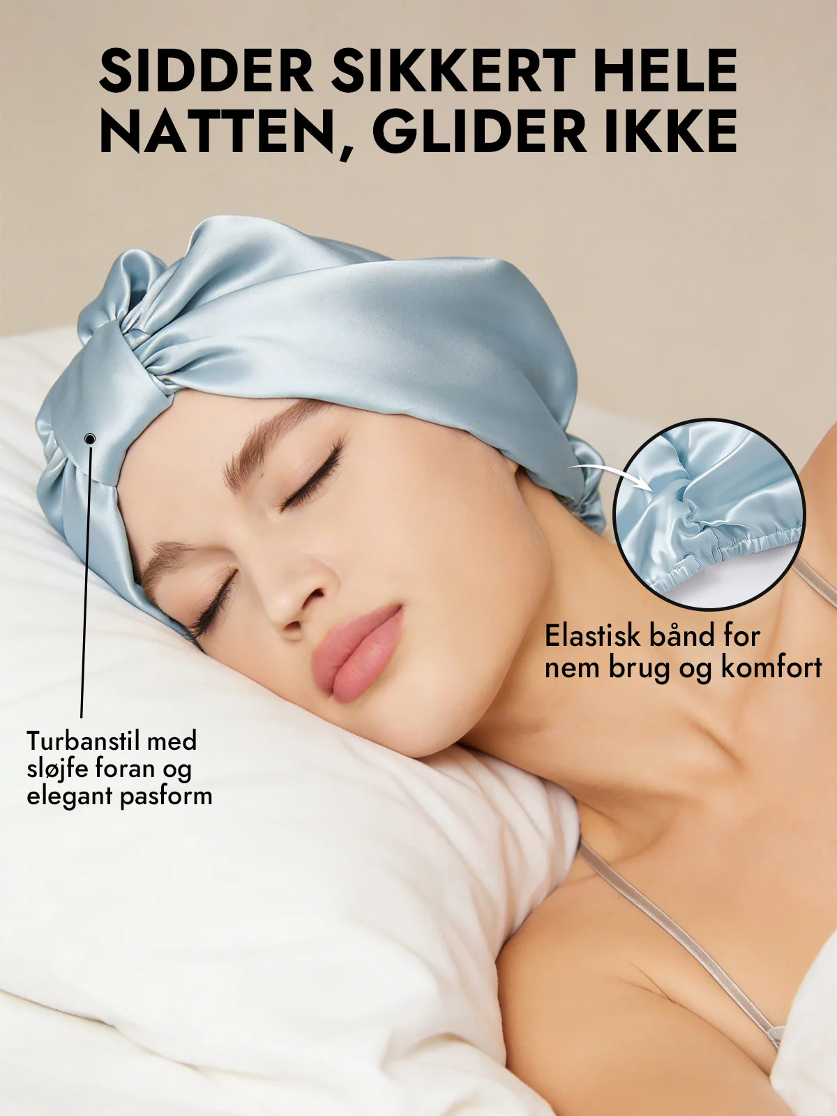 100% Silke NatTurban Sovehætte - Image 40