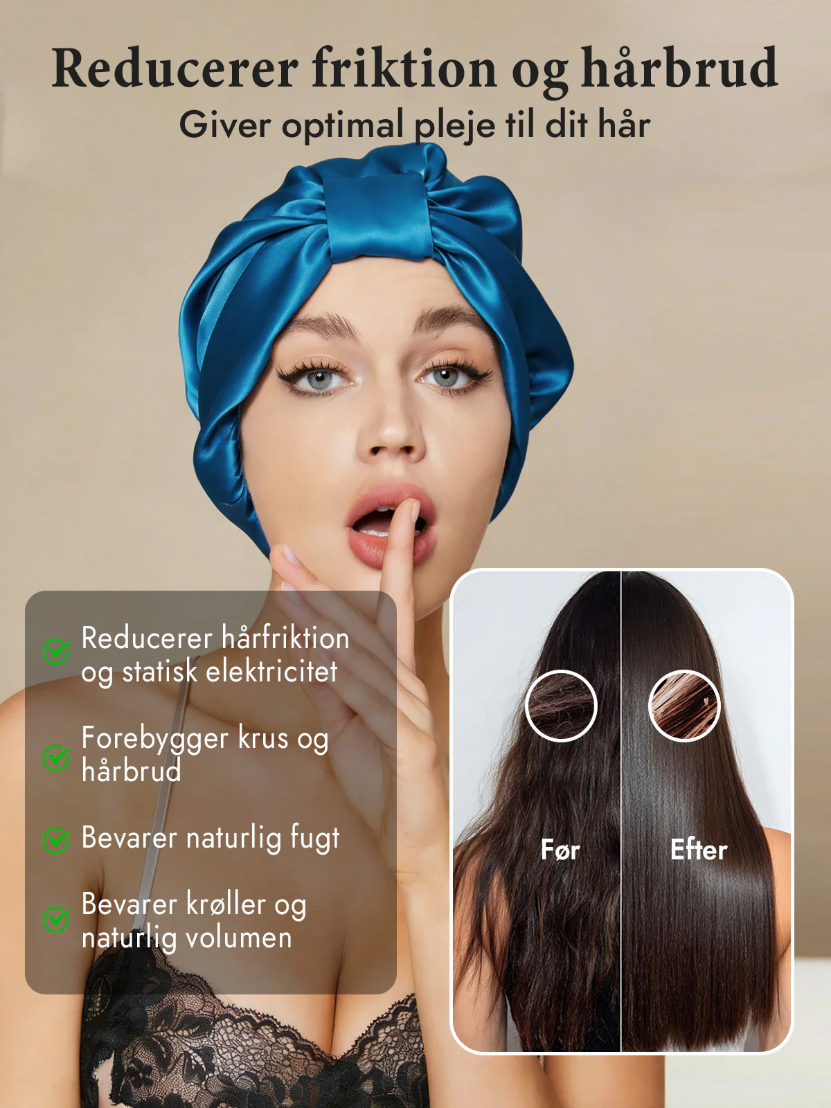 100% Silke NatTurban Sovehætte - Image 45