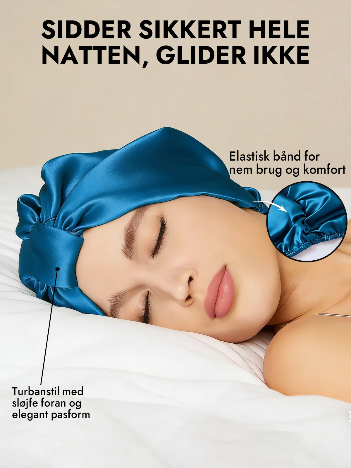 100% Silke NatTurban Sovehætte - Image 46