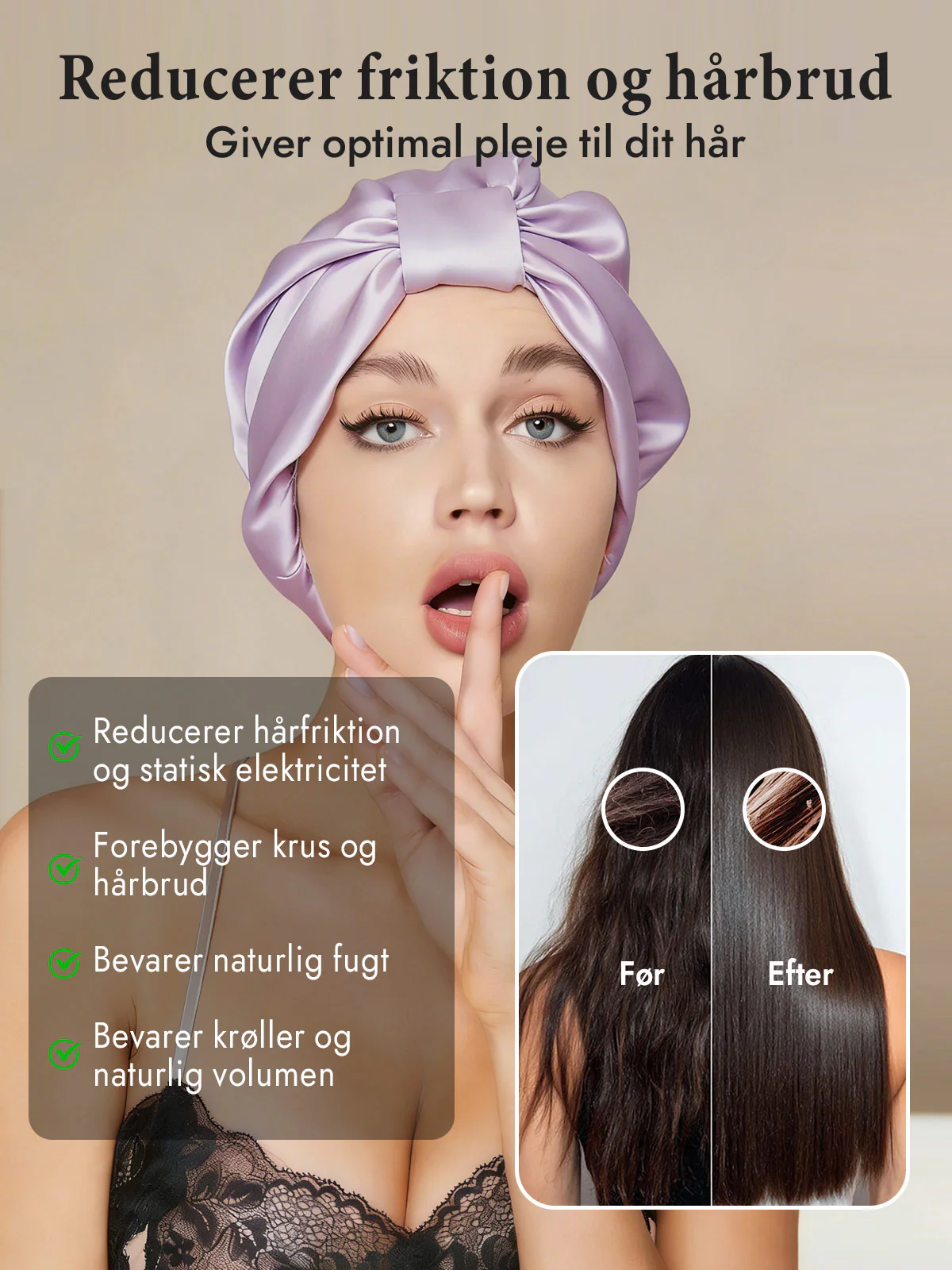 100% Silke NatTurban Sovehætte - Image 51