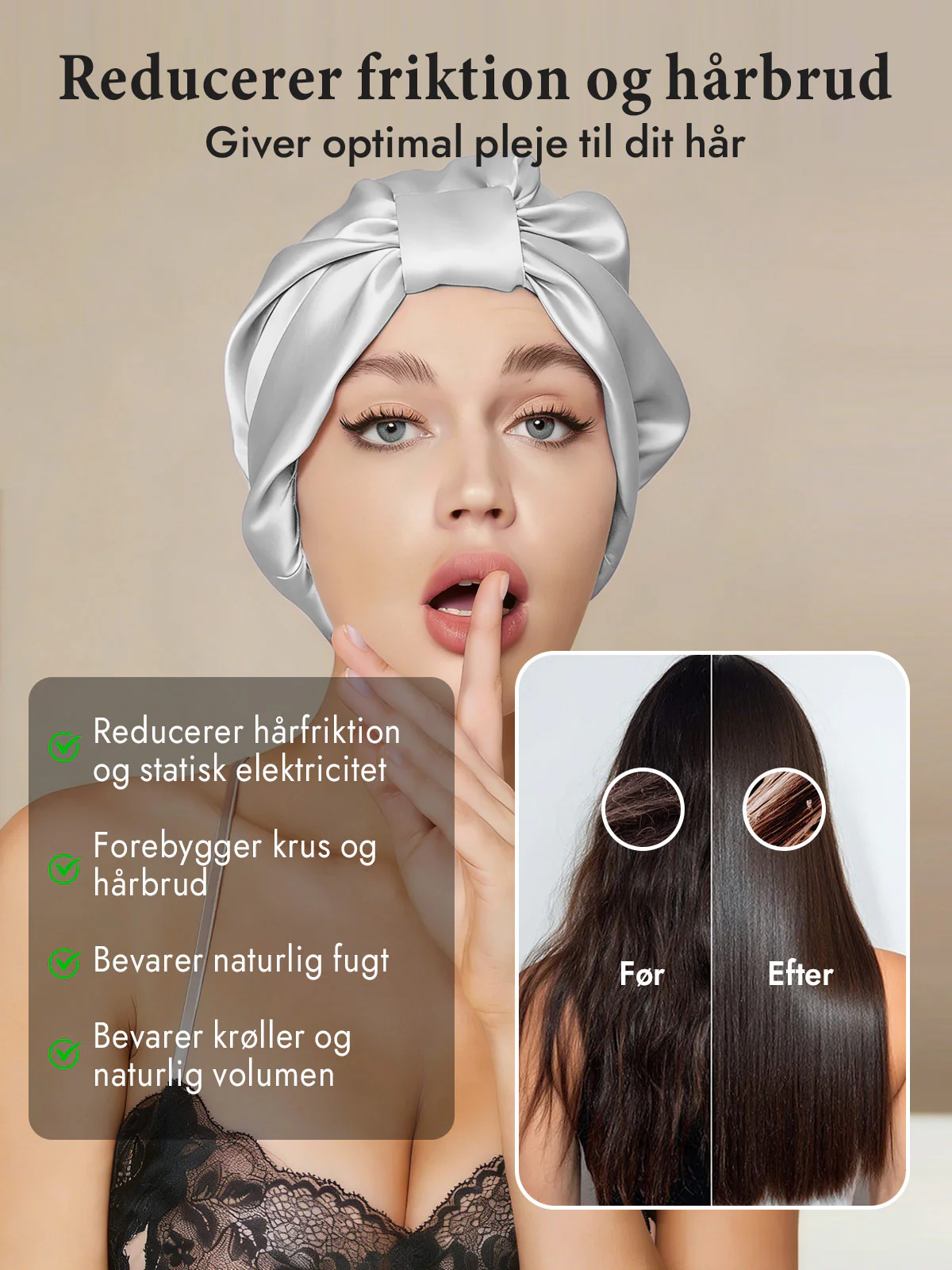 100% Silke NatTurban Sovehætte - Image 63