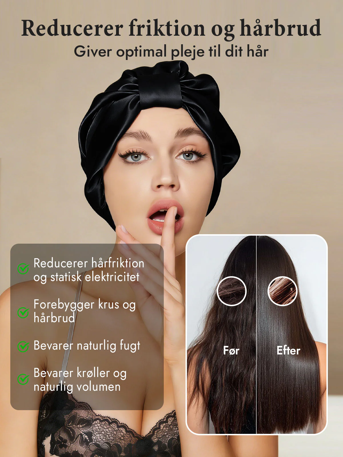 100% Silke NatTurban Sovehætte - Image 9