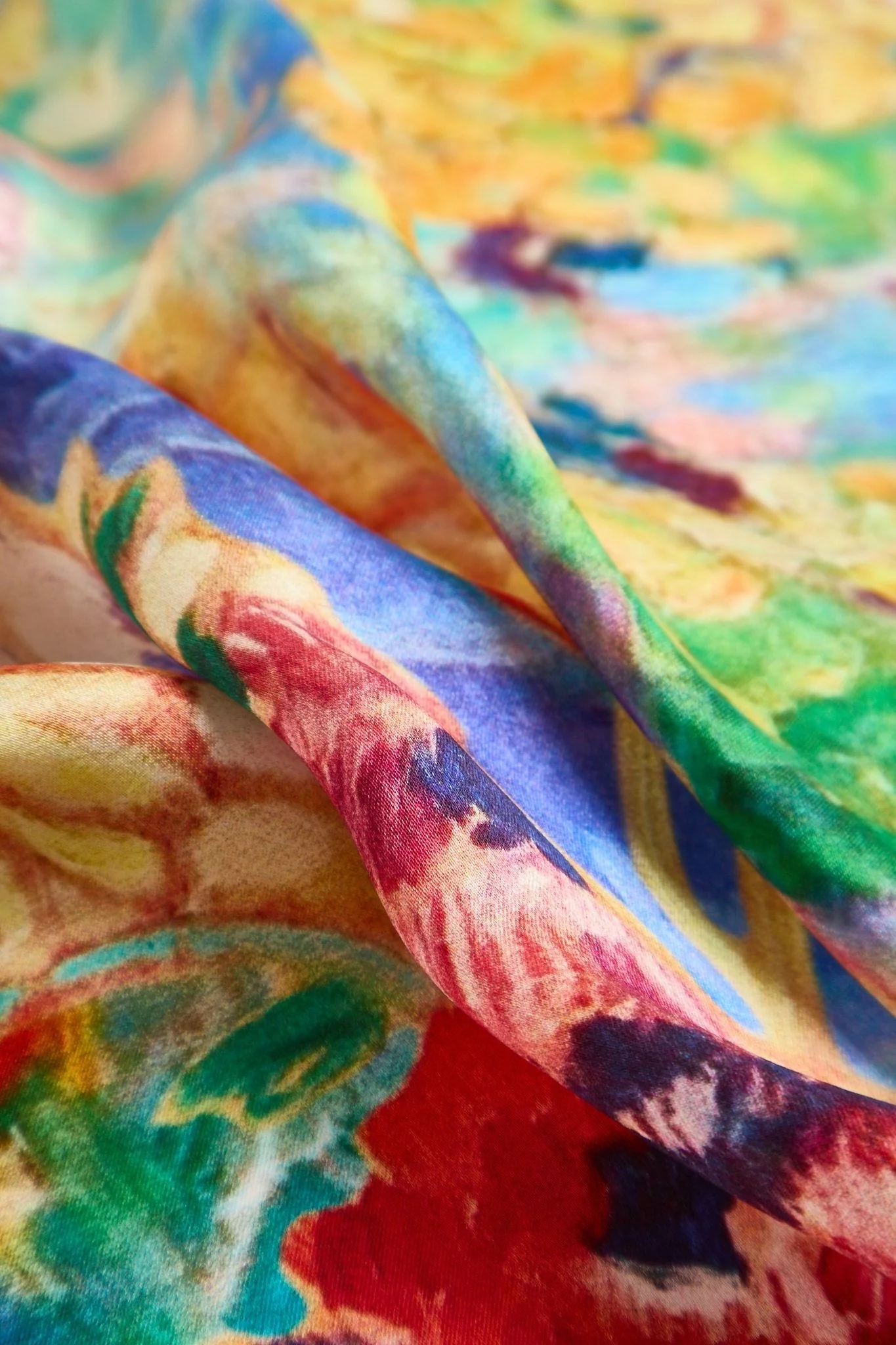 Pure Silk Olie Maleri Firkantet Tørklæde - Størrelse 53x53cm - Image 4