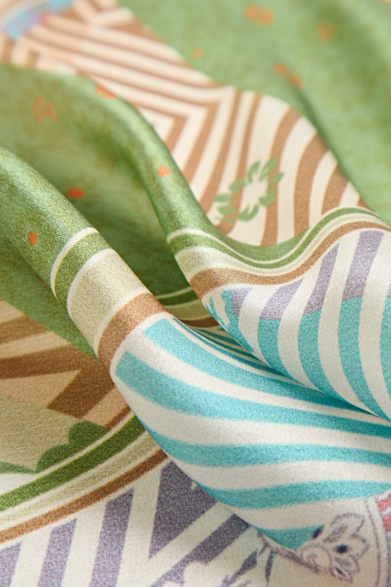 Pure Silk Pattern Stitching Square Scarf - Størrelse 53x53cm - Image 6