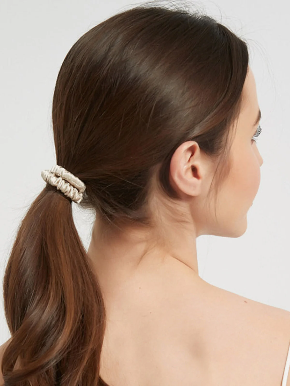 Ren Silke Blød Tynd Hår Scrunchie - 1cm - Image 17