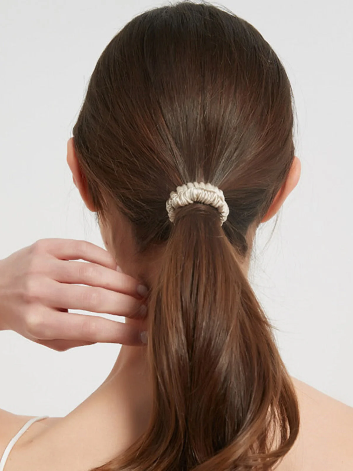 Ren Silke Blød Tynd Hår Scrunchie - 1cm - Image 18