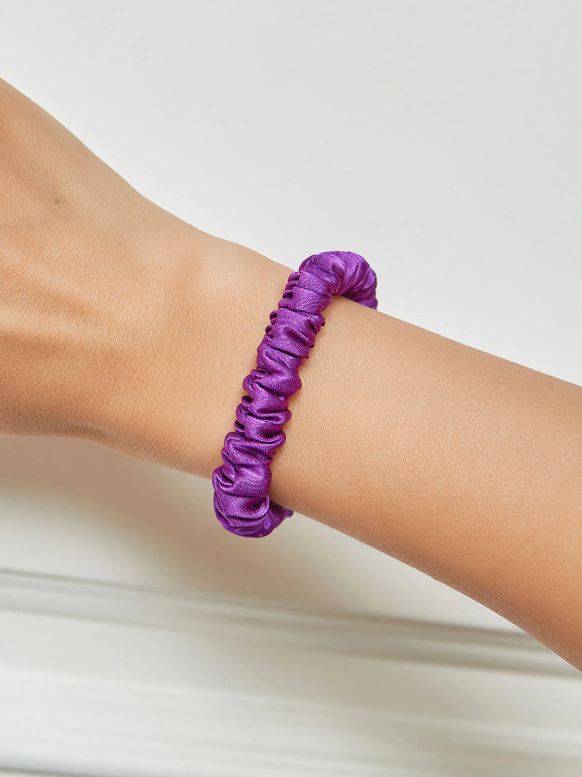 Ren Silke Blød Tynd Hår Scrunchie - 1cm - Image 70