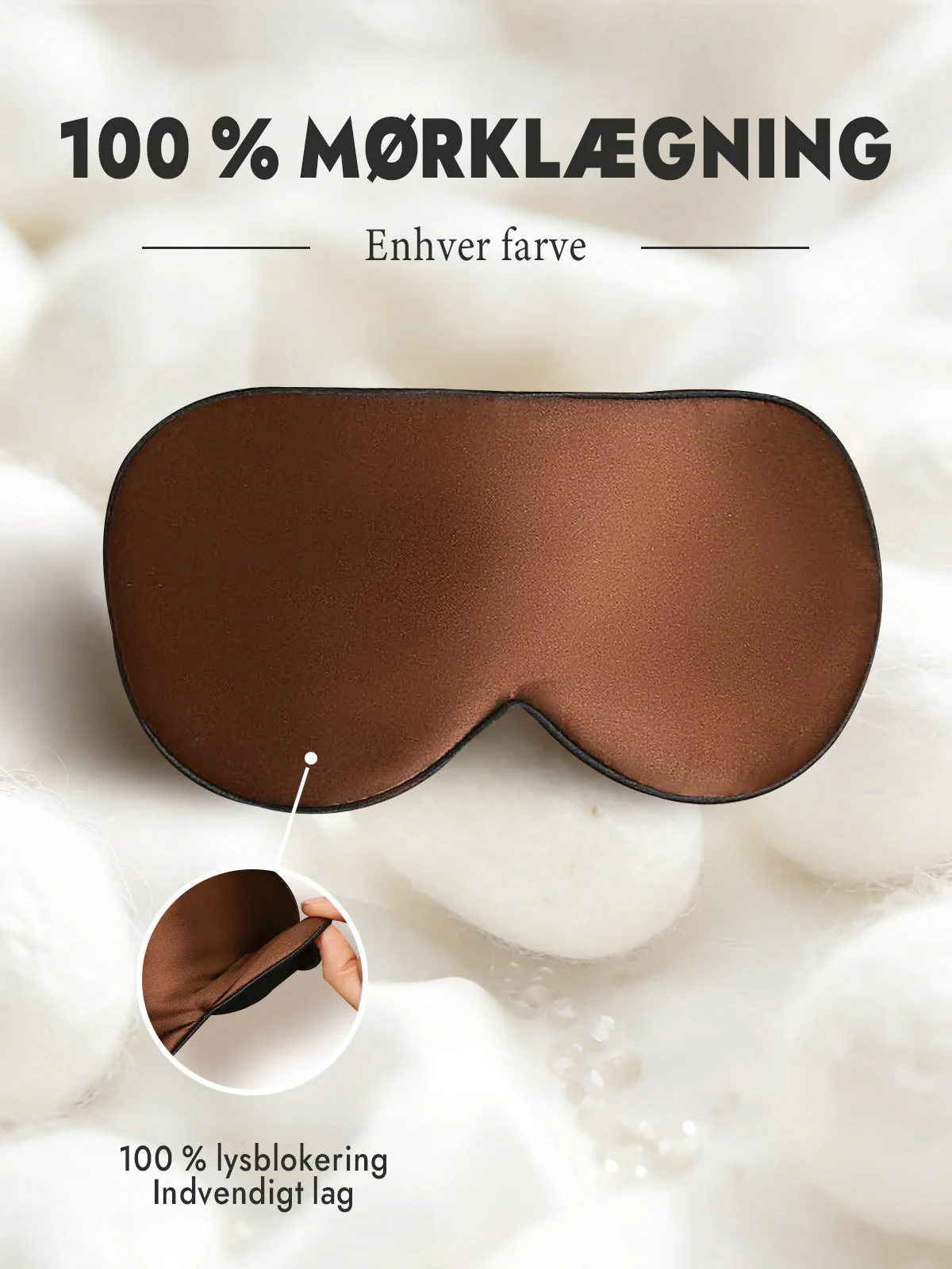 100% Silke Elastisk Bånd Søvn Øjenmaske - Image 19