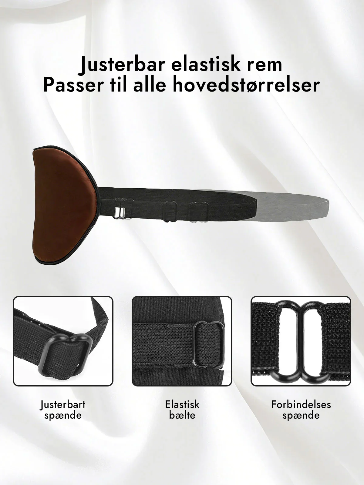 100% Silke Elastisk Bånd Søvn Øjenmaske - Image 22