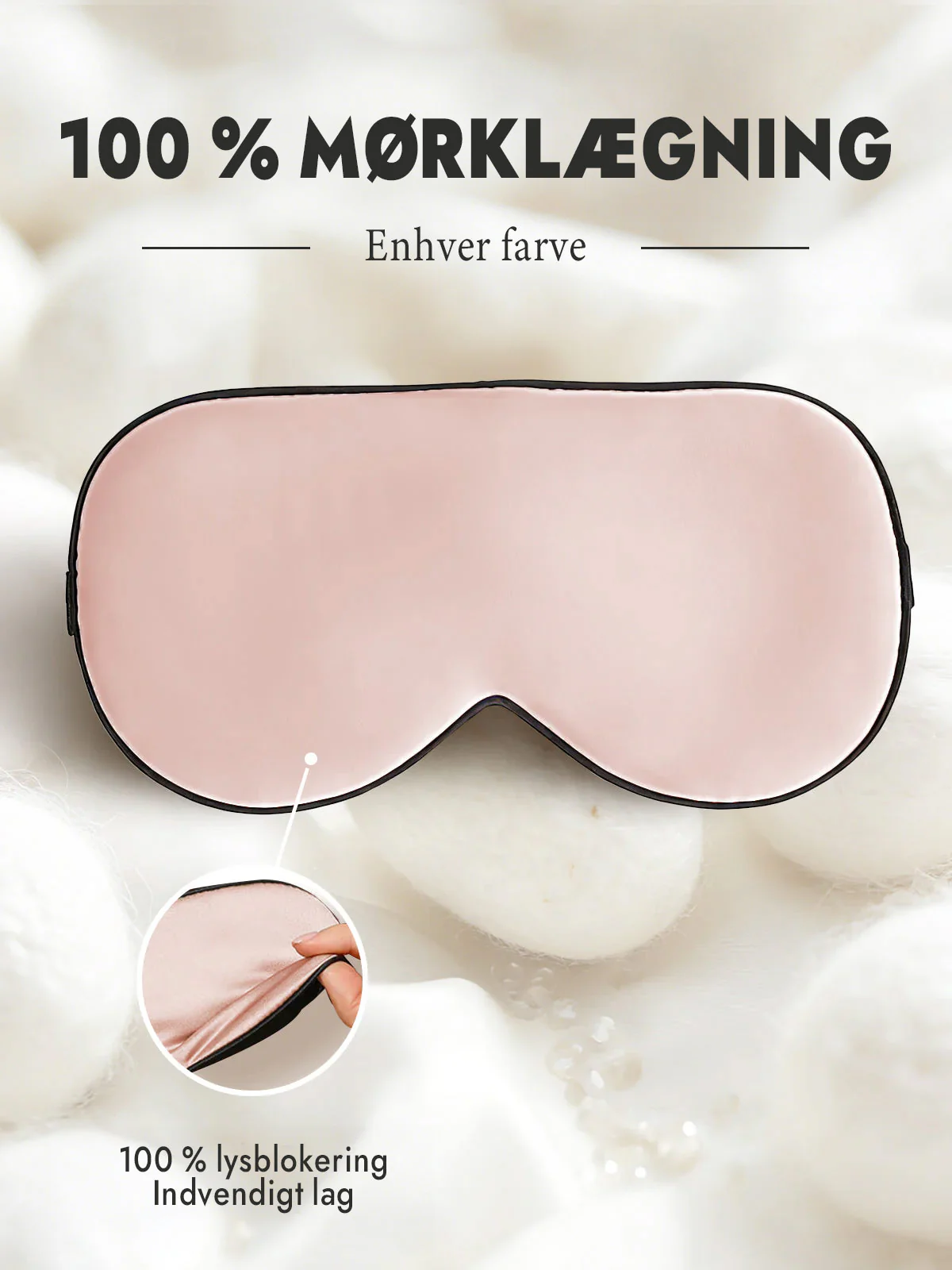 100% Silke Elastisk Bånd Søvn Øjenmaske - Image 25