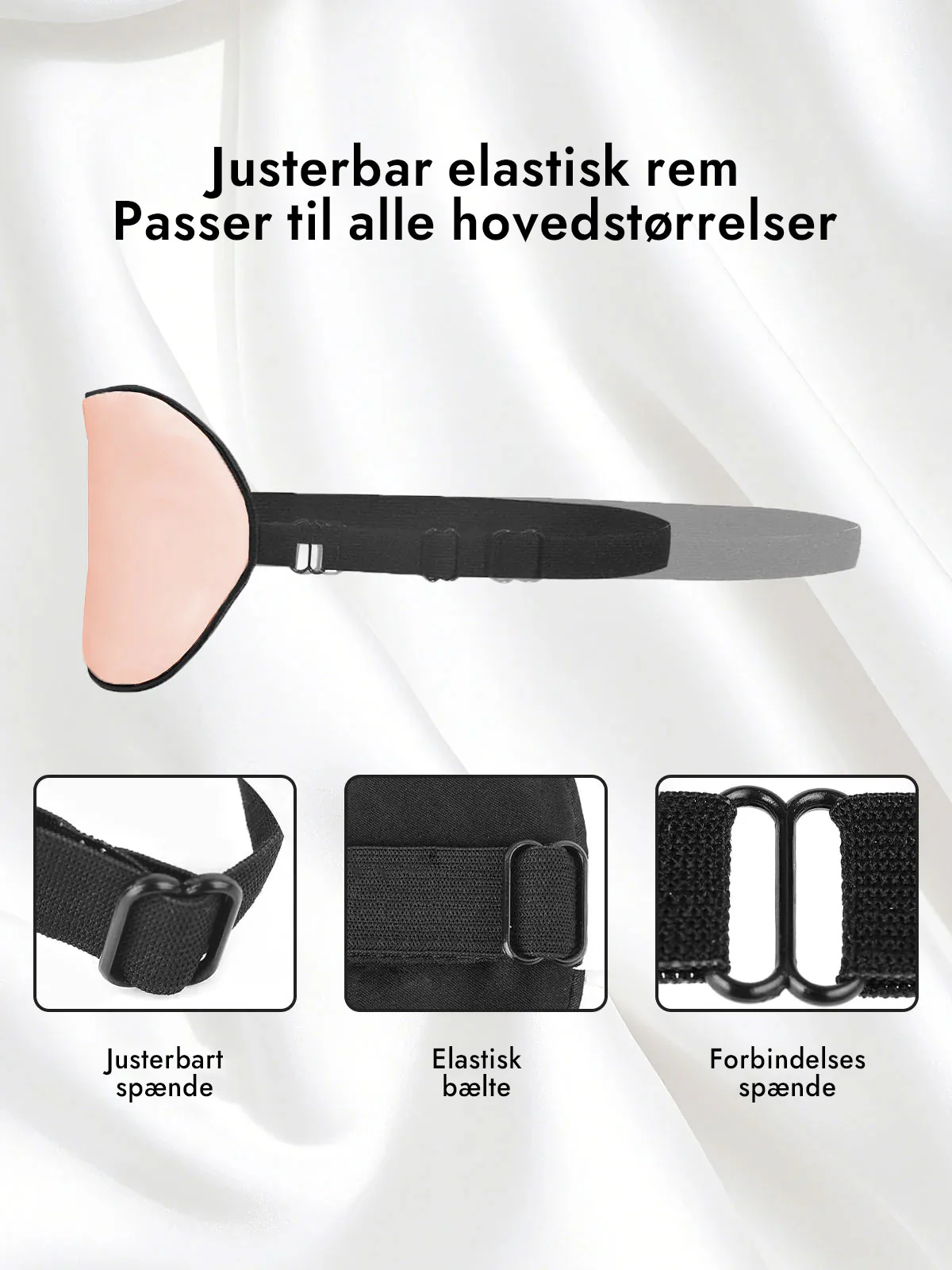 100% Silke Elastisk Bånd Søvn Øjenmaske - Image 28
