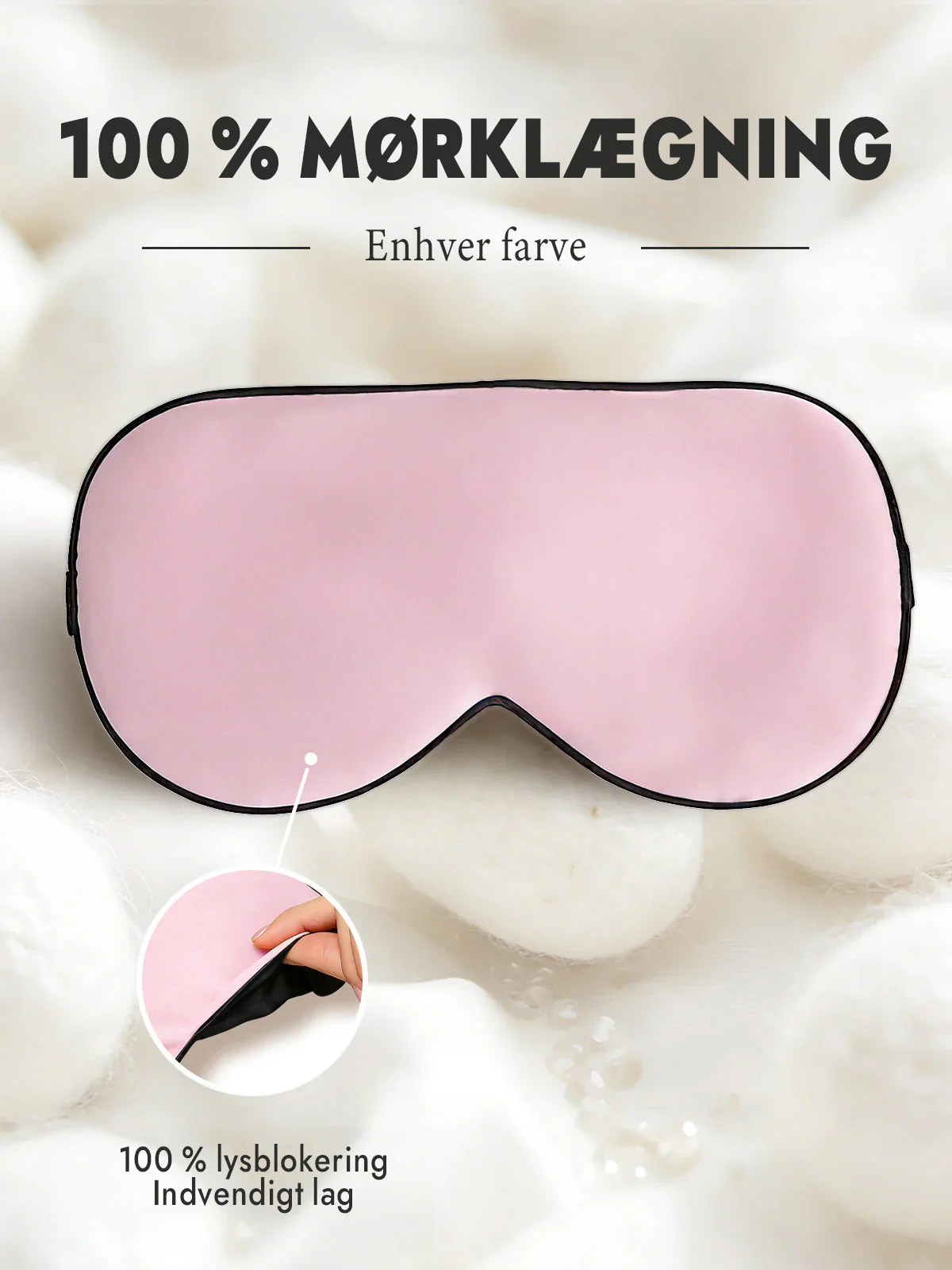 100% Silke Elastisk Bånd Søvn Øjenmaske - Image 31