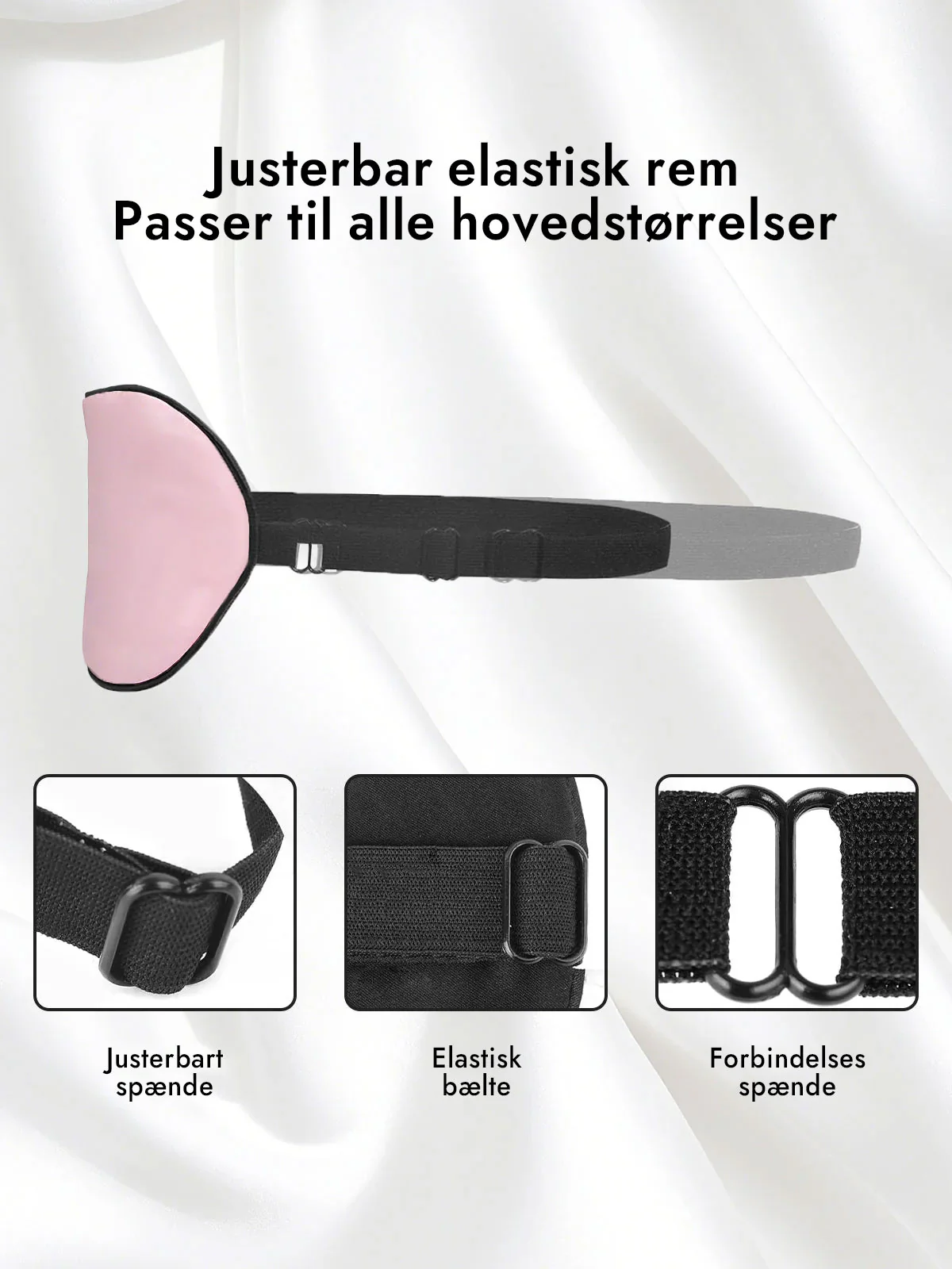 100% Silke Elastisk Bånd Søvn Øjenmaske - Image 34