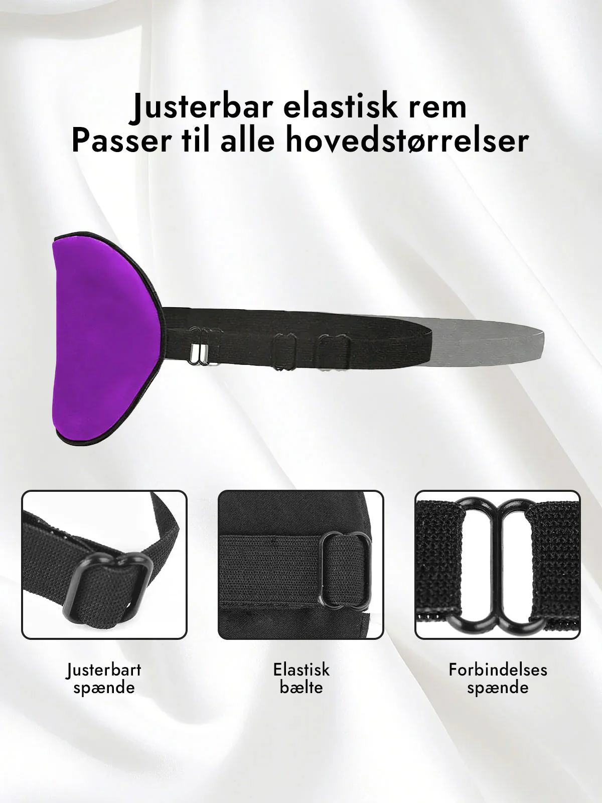 100% Silke Elastisk Bånd Søvn Øjenmaske - Image 40