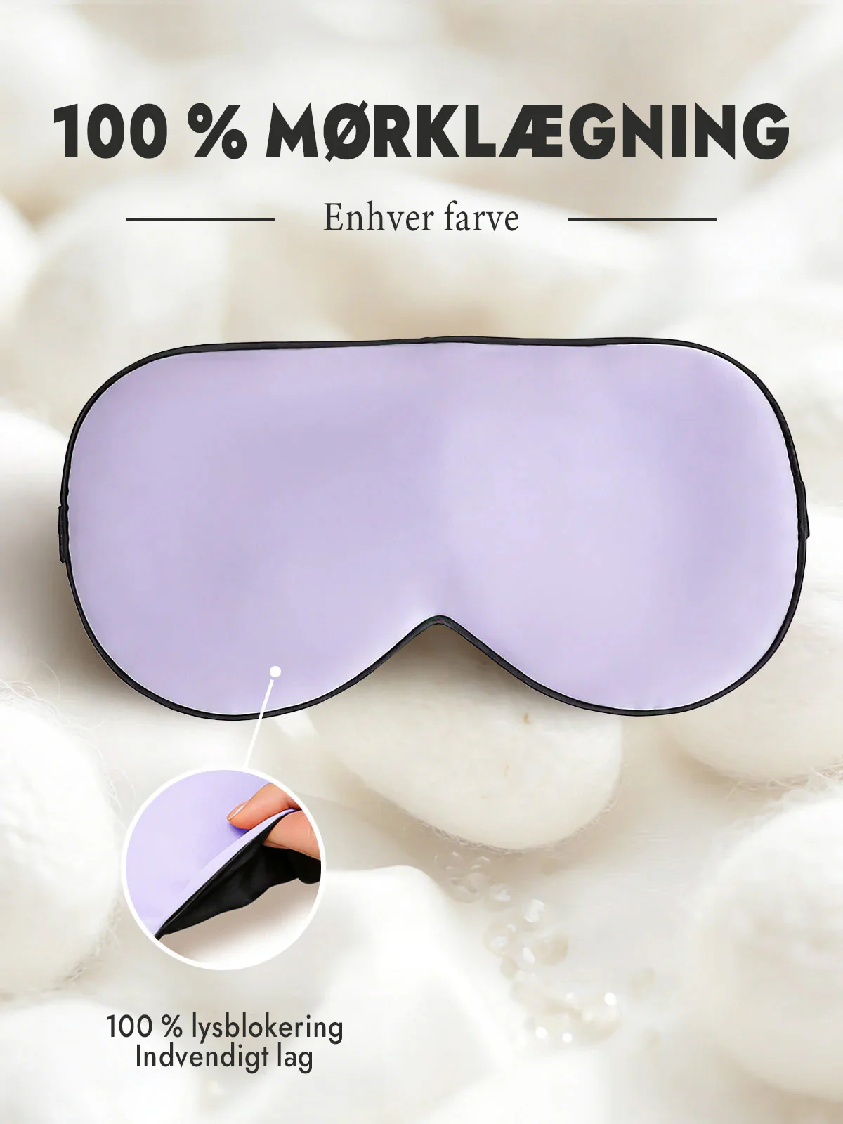 100% Silke Elastisk Bånd Søvn Øjenmaske - Image 43