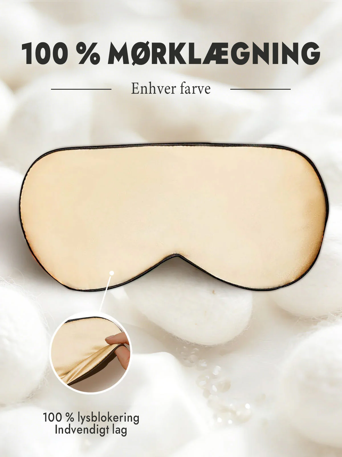 100% Silke Elastisk Bånd Søvn Øjenmaske - Image 49