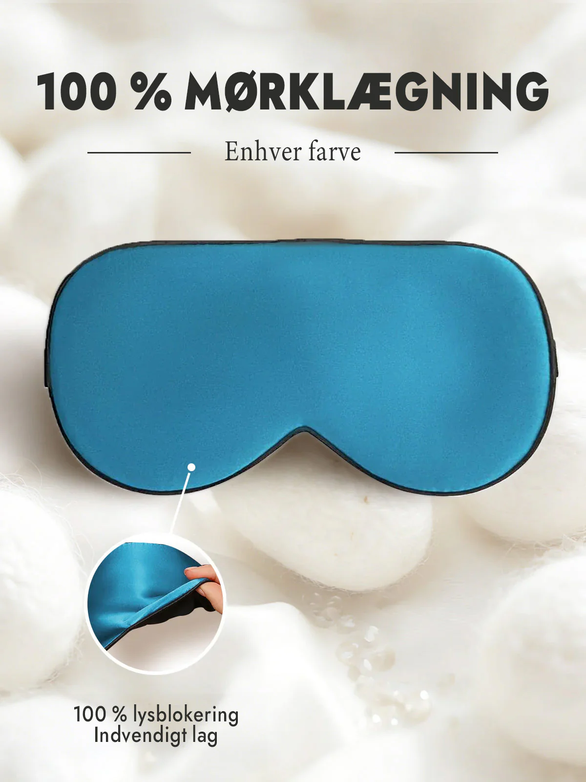 100% Silke Elastisk Bånd Søvn Øjenmaske - Image 55