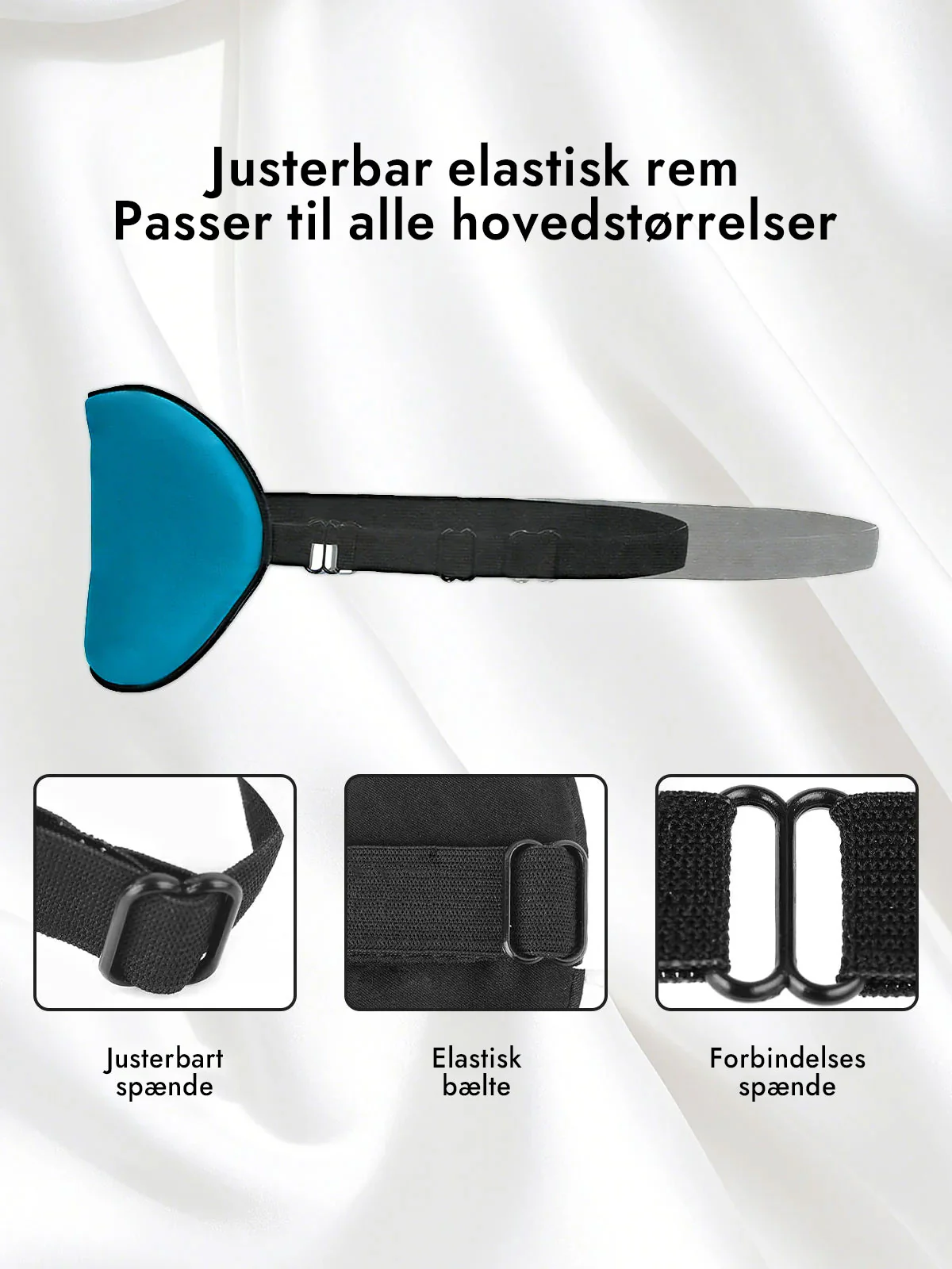 100% Silke Elastisk Bånd Søvn Øjenmaske - Image 58