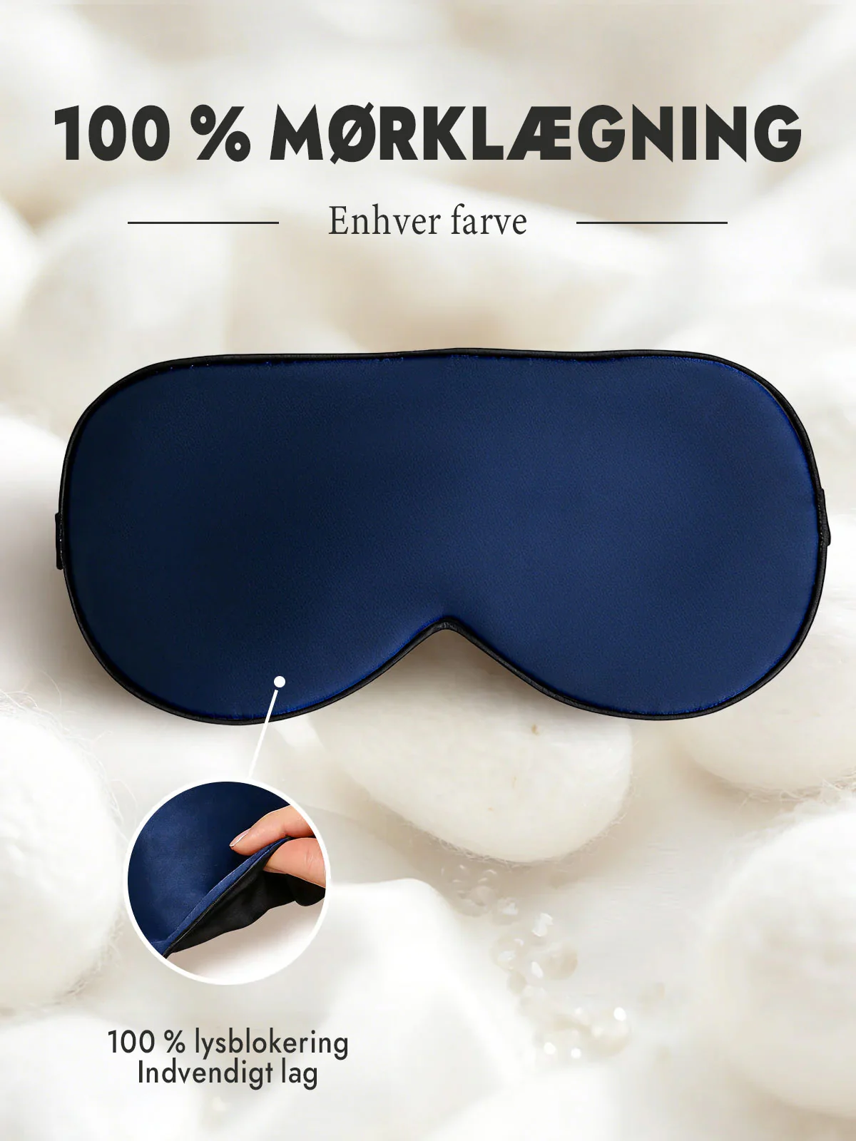 100% Silke Elastisk Bånd Søvn Øjenmaske - Image 7