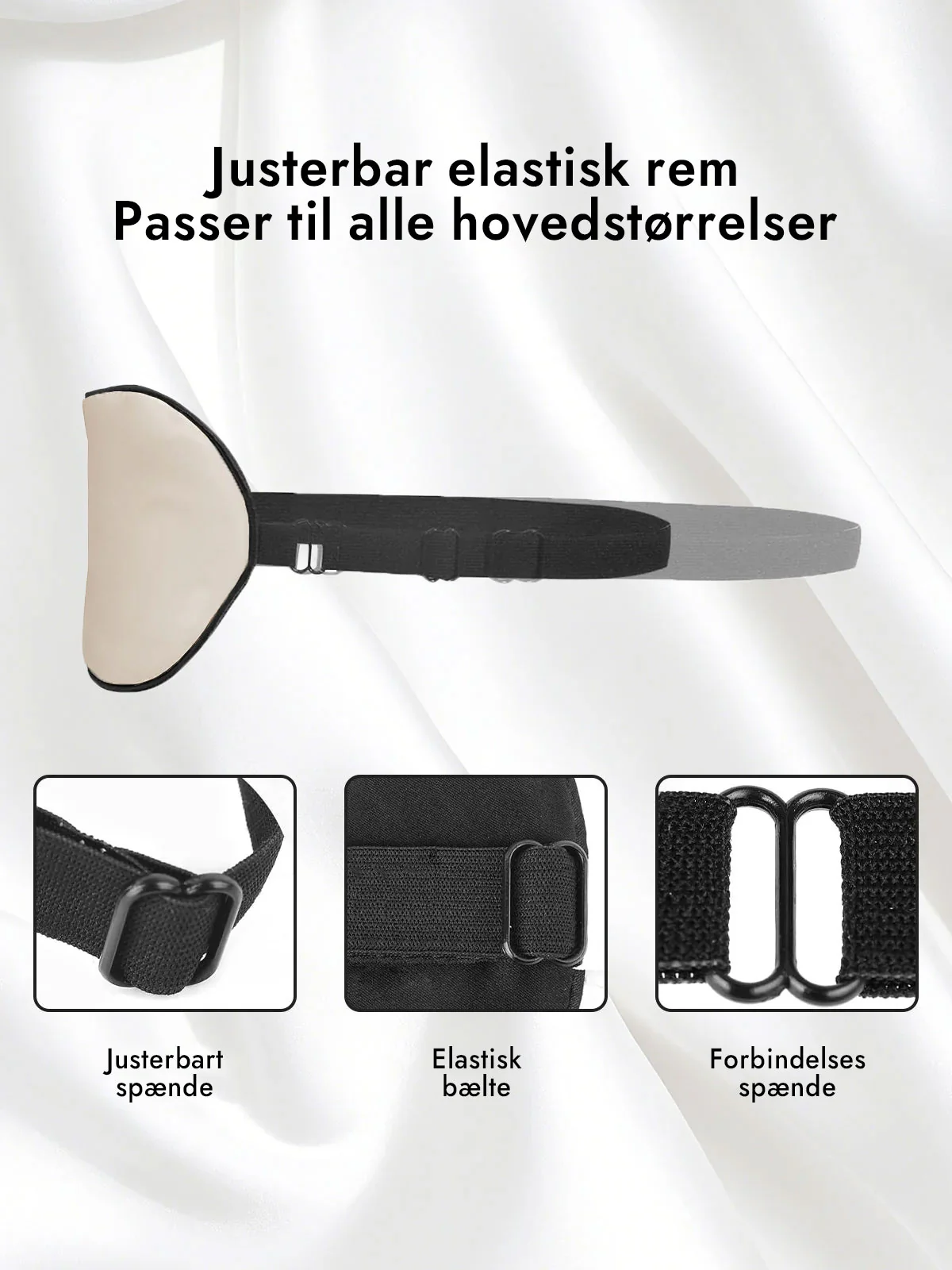 100% Silke Elastisk Bånd Søvn Øjenmaske - Image 70