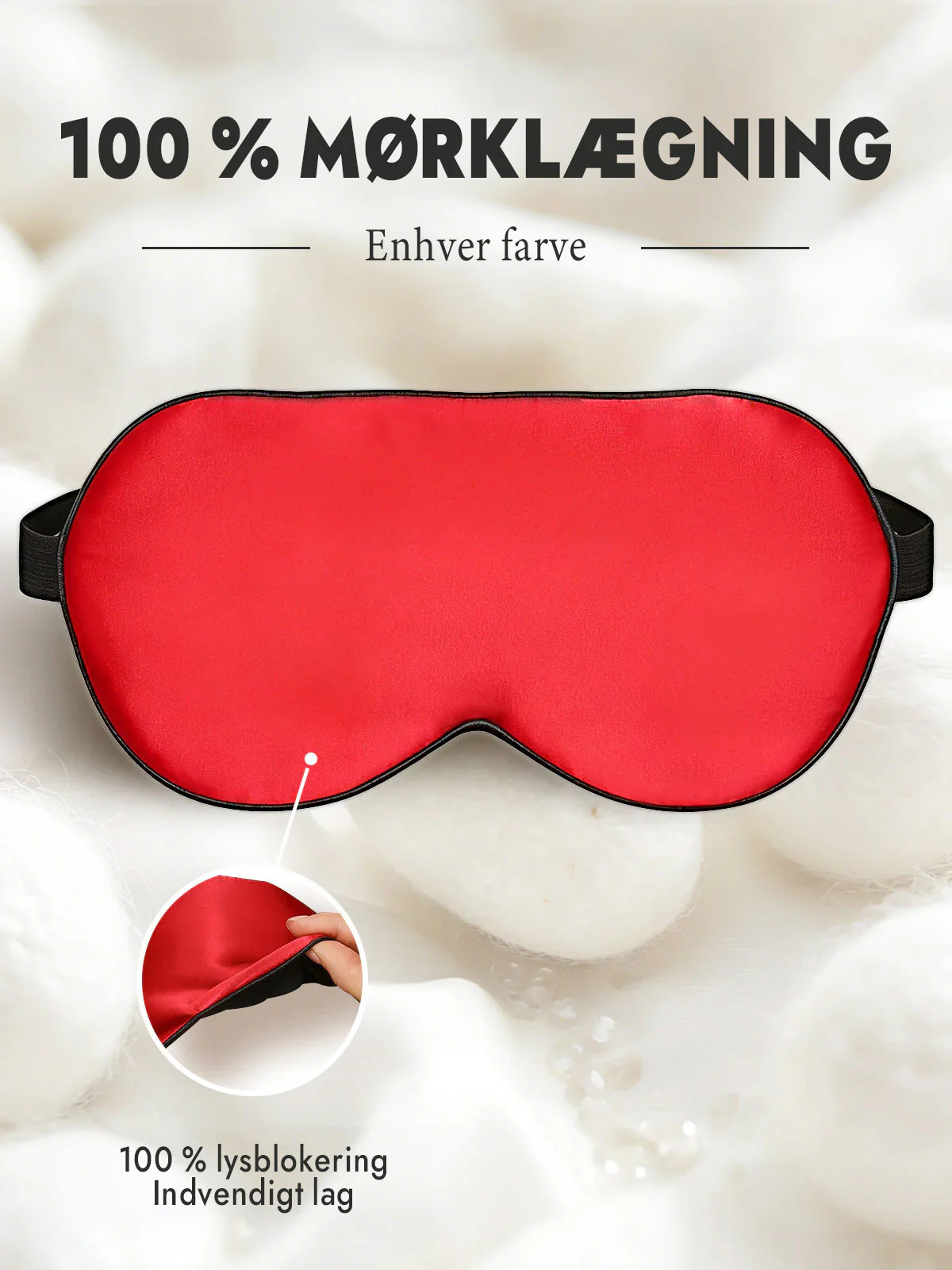 100% Silke Elastisk Bånd Søvn Øjenmaske - Image 73