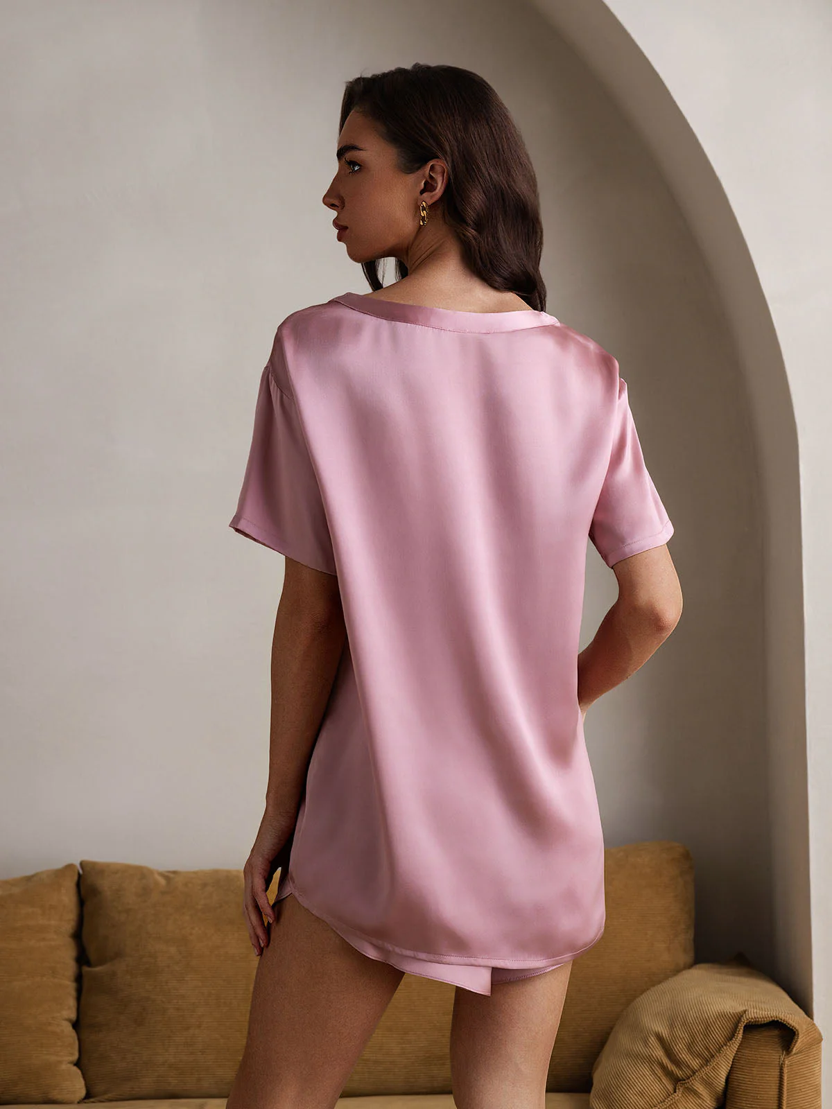 Ren Silke Kortærmet Pyjamas - Image 28