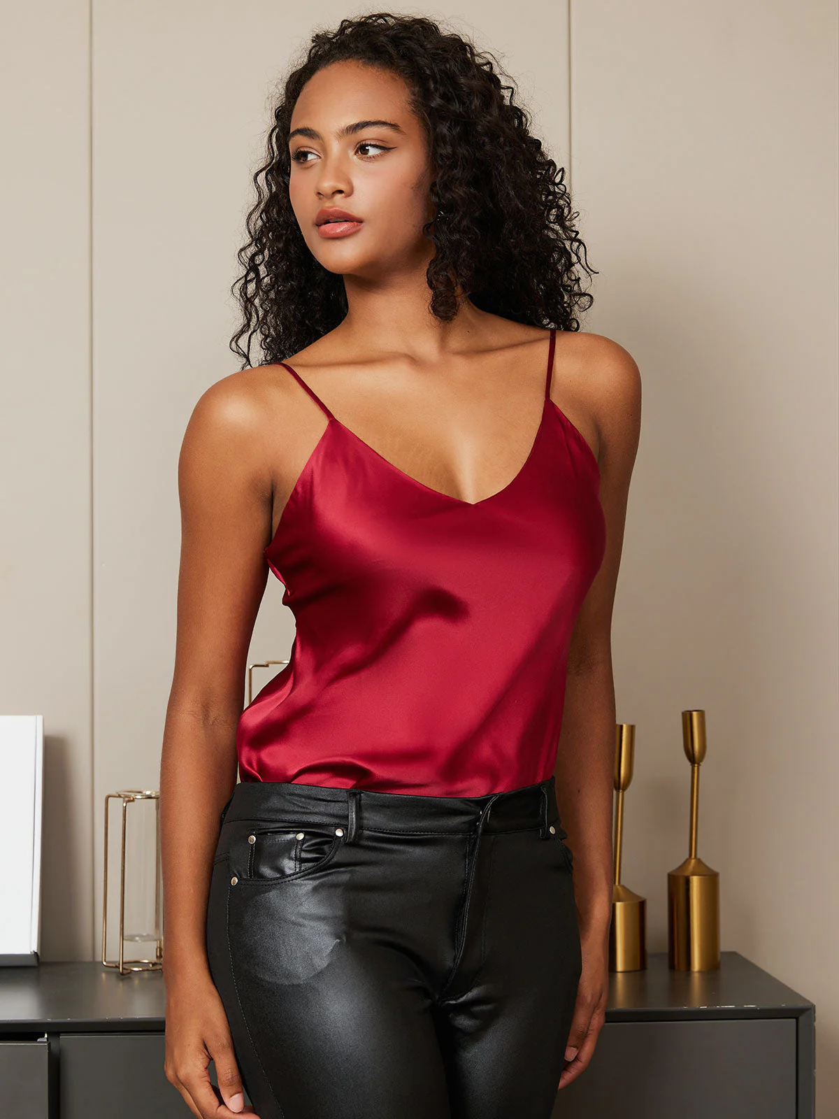 100% Silke Spaghetti Rem Camisoles - Image 69