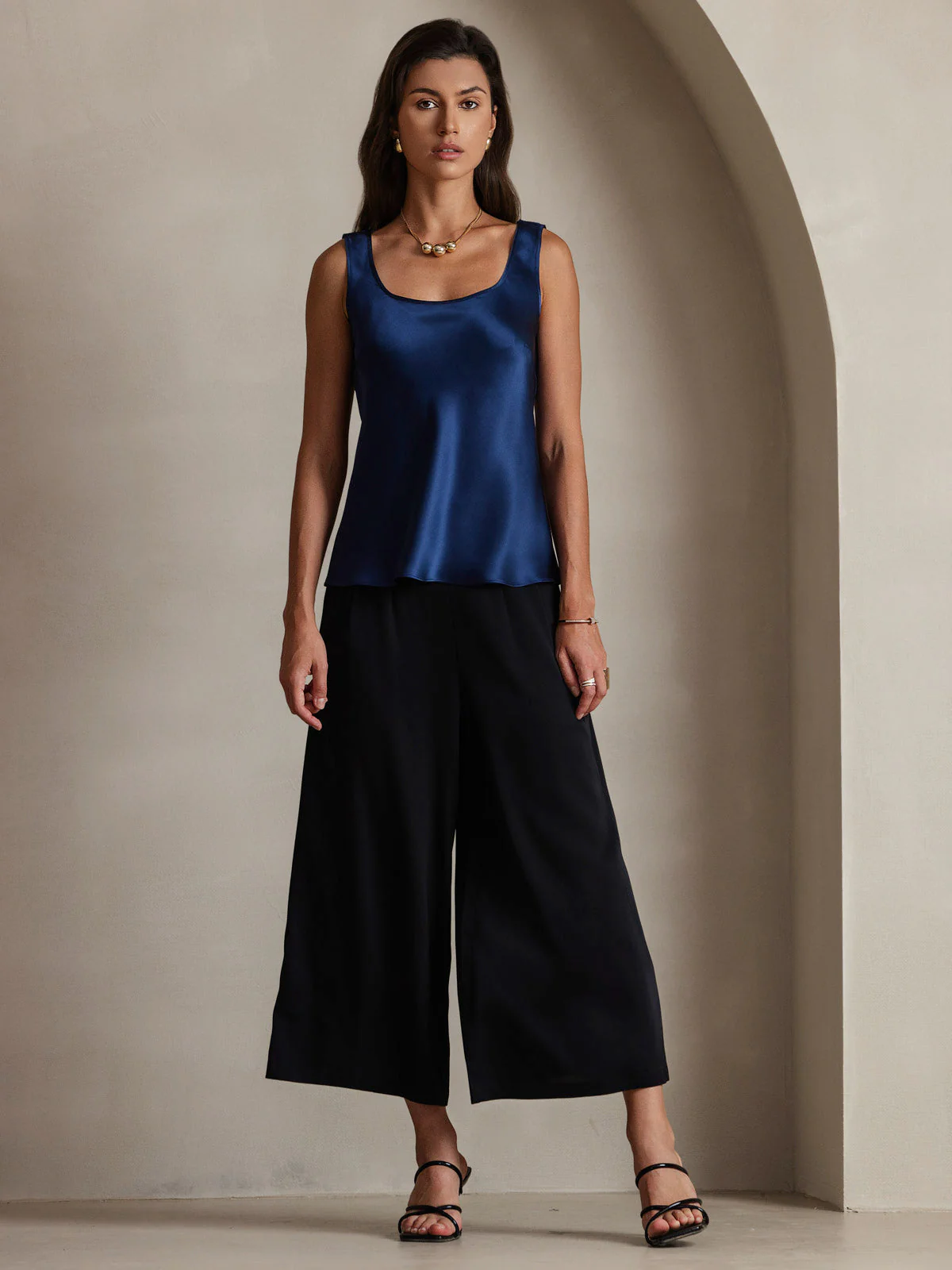Kvinders Ægte Silke Ærmeløs U-Hals Tanktop - Image 28